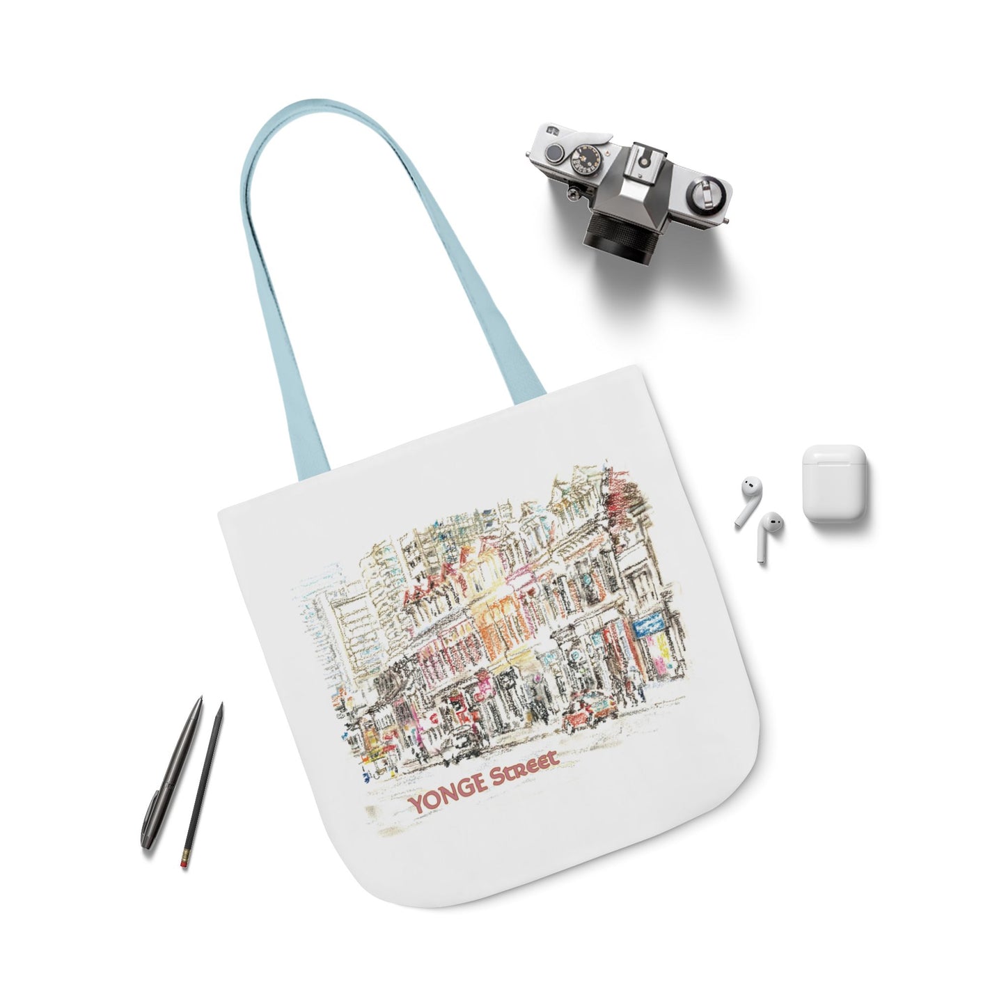 Yonge Street-inspired Tote Bag with 5-Color Straps