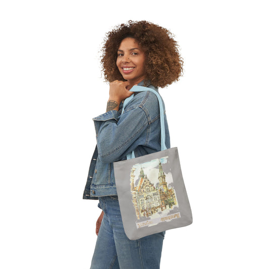 Dresden-inspired light grey Tote Bag with 4-Color Straps