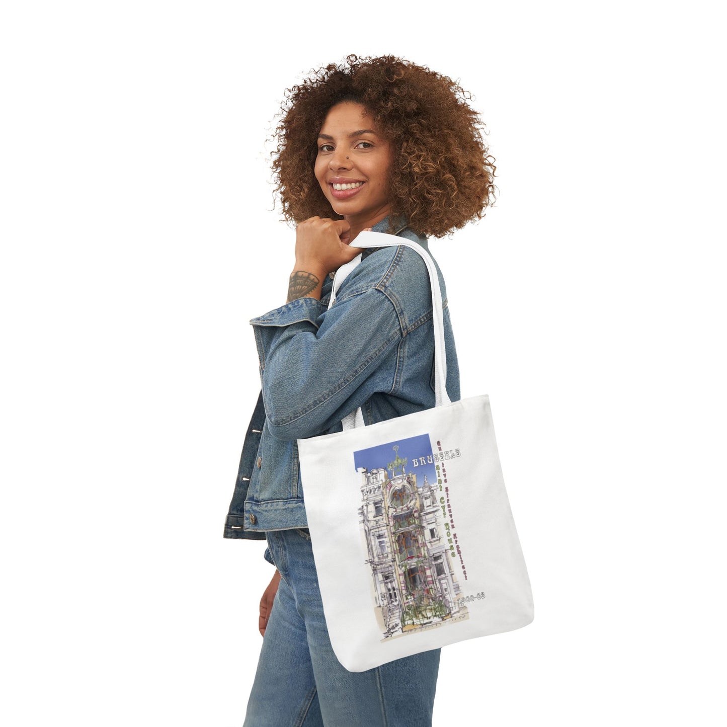 Brussel's Art-Nouveau-inspired Tote Bag with 5-Color Straps