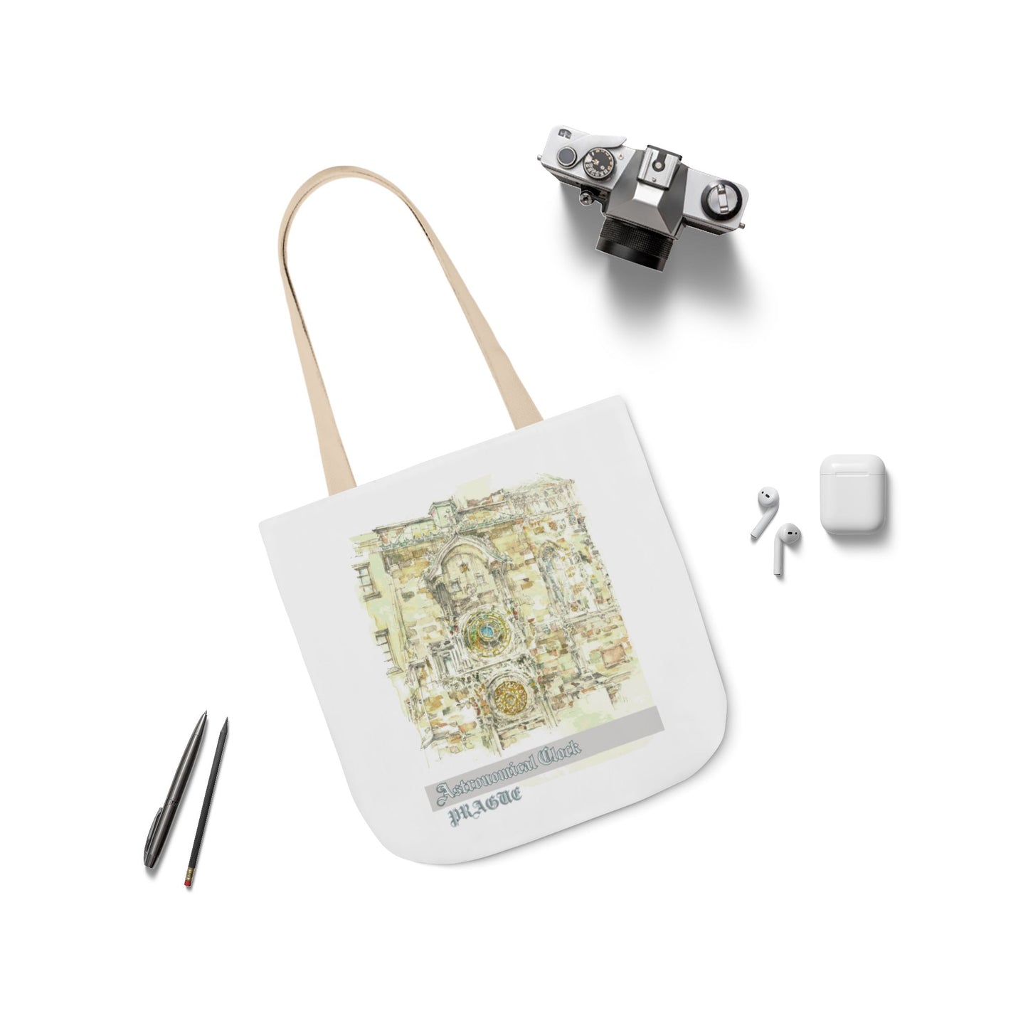 Prague-inspired Tote Bag with 4-Color Straps