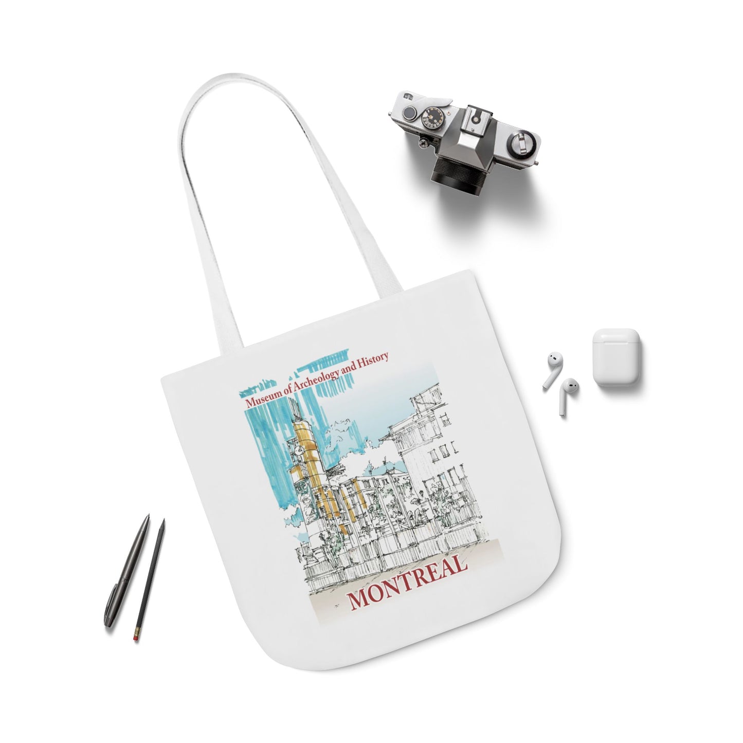 Montreal-inspired Tote Bag with 5-Color Straps