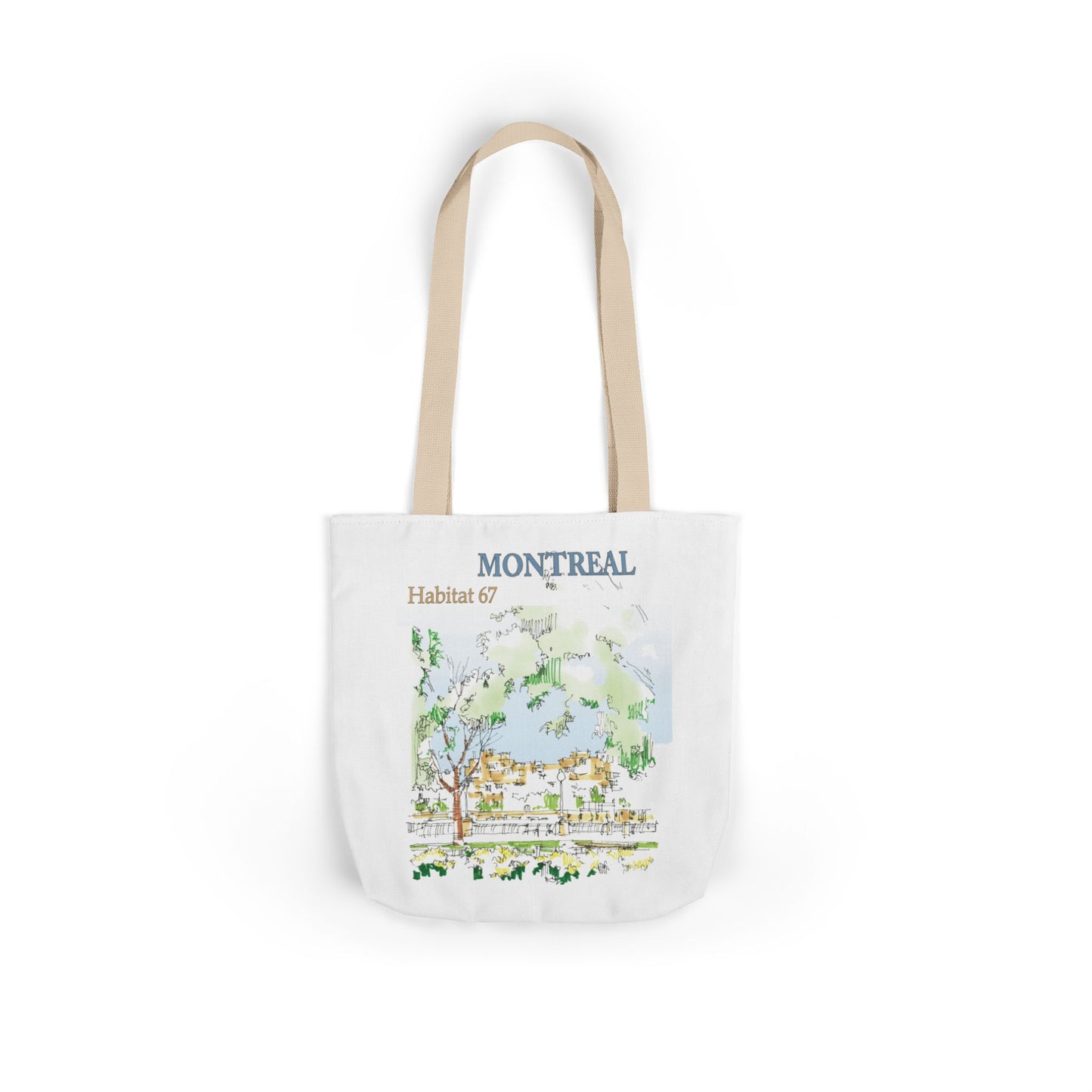 Montreal-inspired Tote Bag with 4-Color Straps