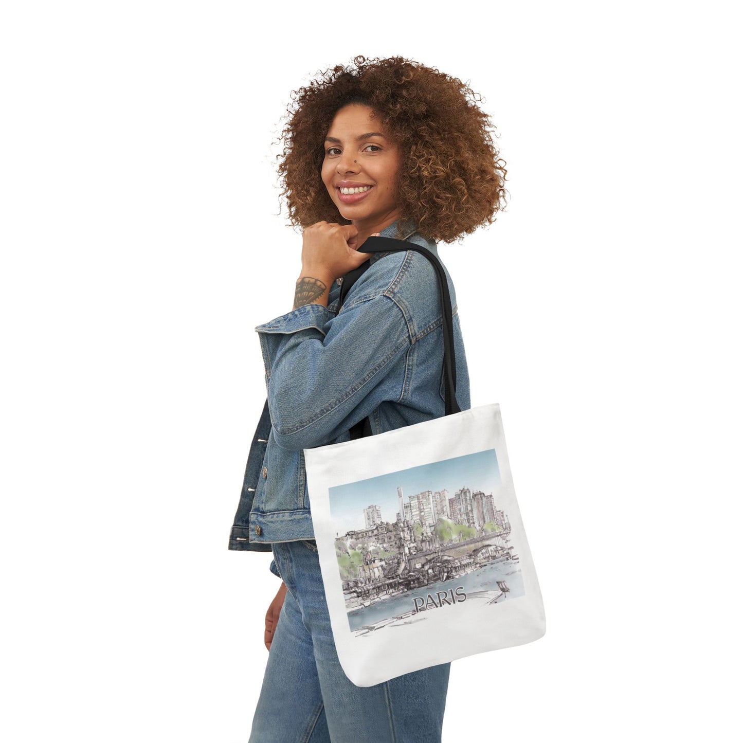 Paris-inspired Tote Bag with 4-Color Straps