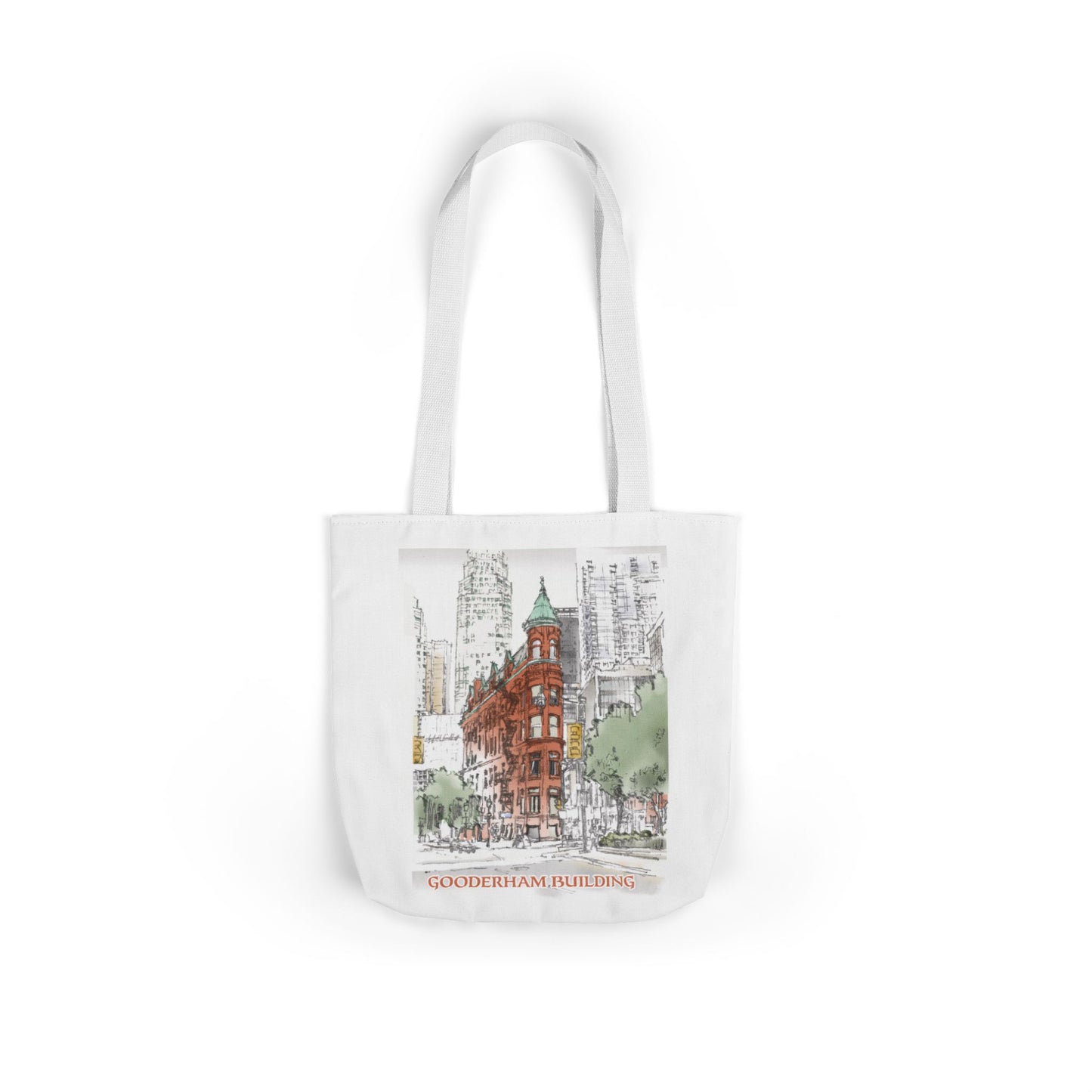 Toronto Gooderham building-inspired Tote Bag with 4-Color Straps