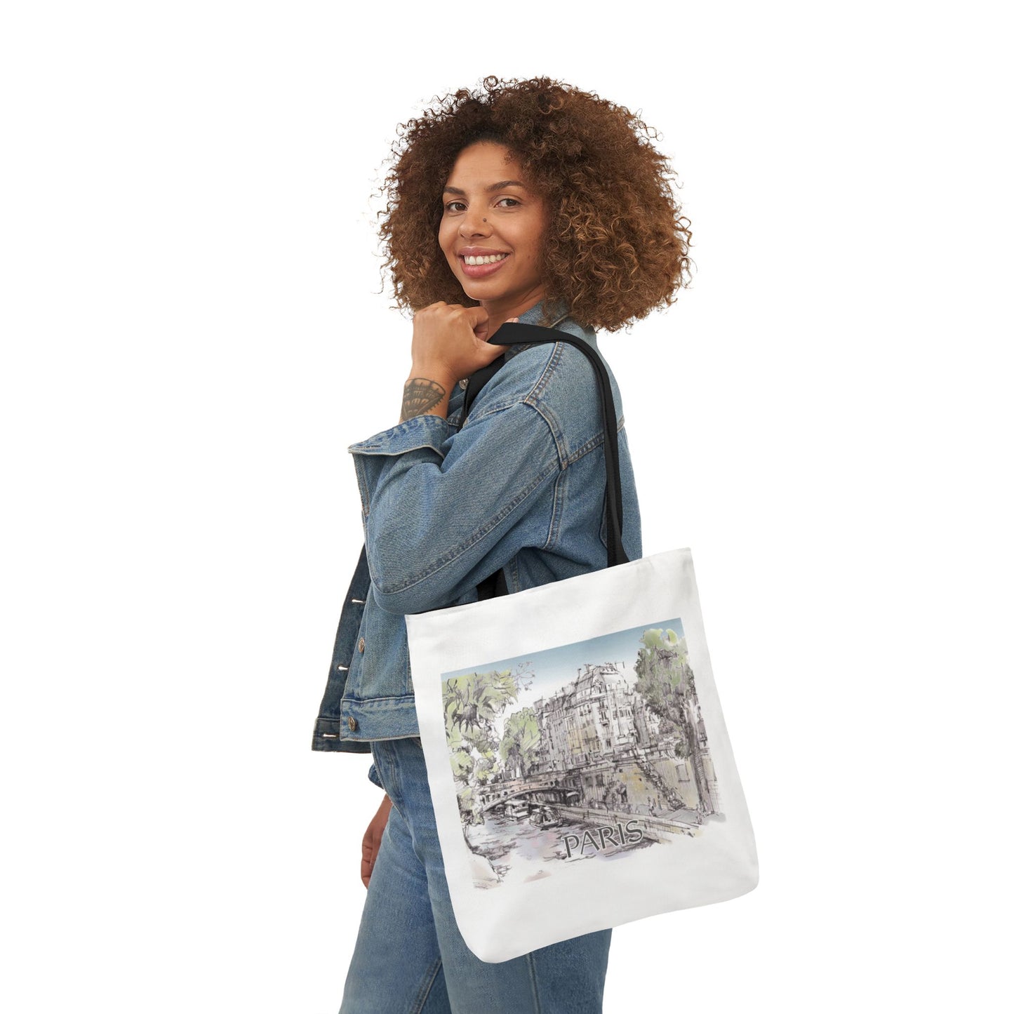 Paris-inspired Tote Bag with 4-Color Straps