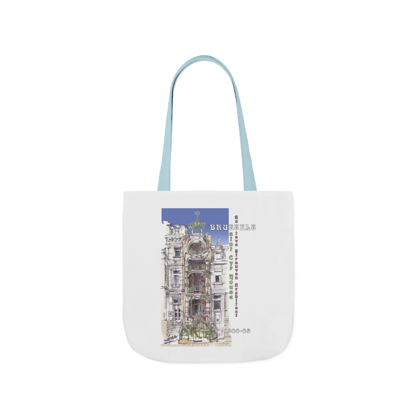 Brussel's Art-Nouveau-inspired Tote Bag with 5-Color Straps