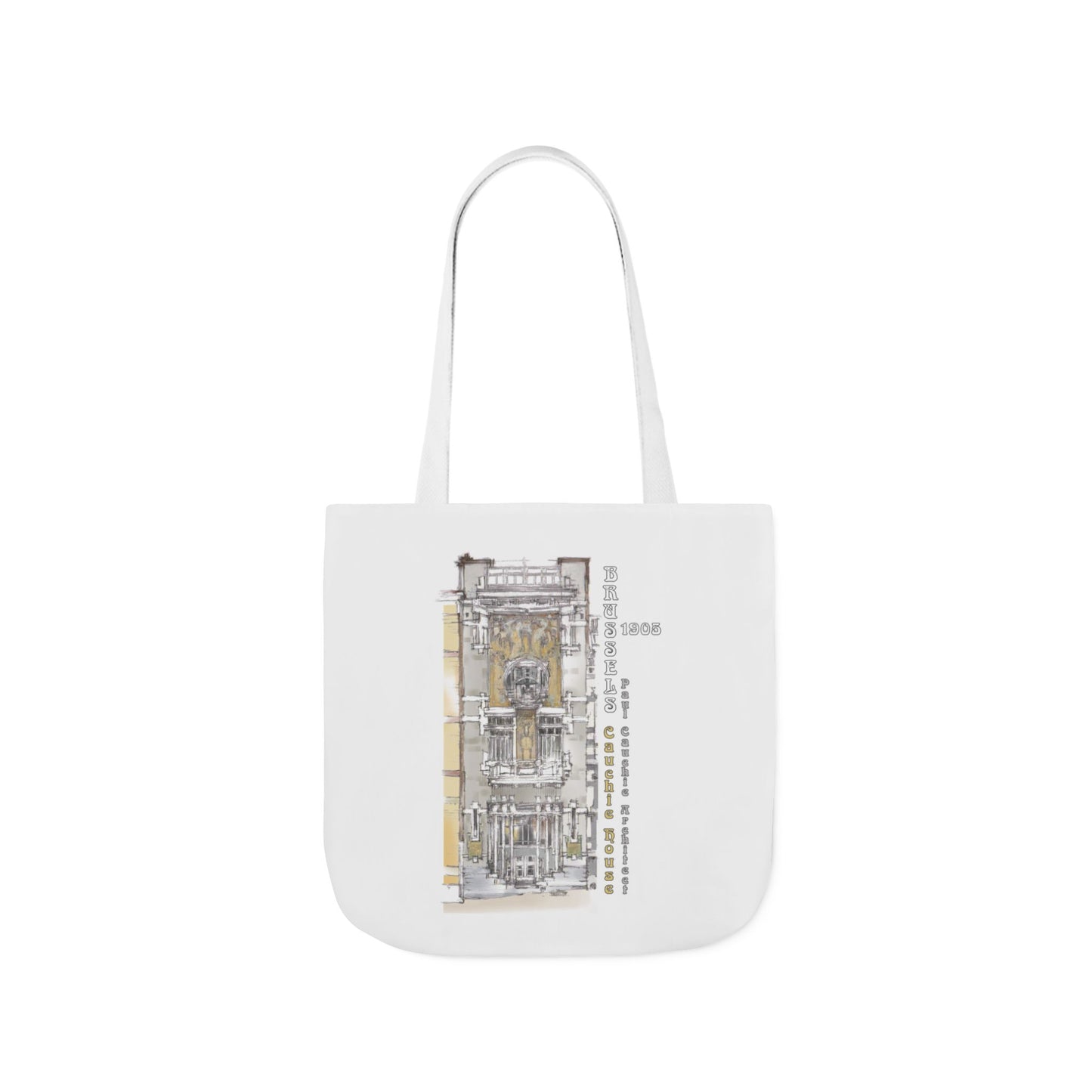 Brussel's Art-Nouveau-inspired Tote Bag with 3-Color Straps