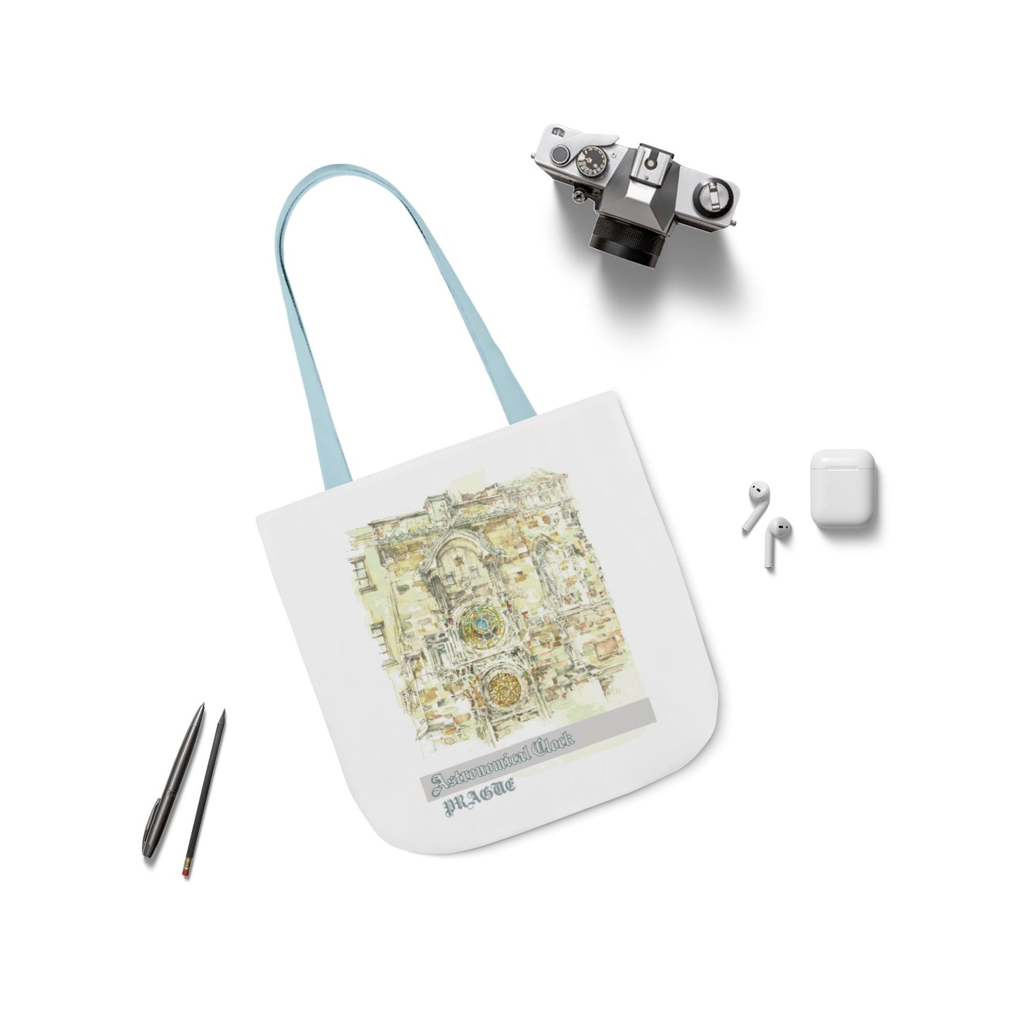 Prague-inspired Tote Bag with 4-Color Straps