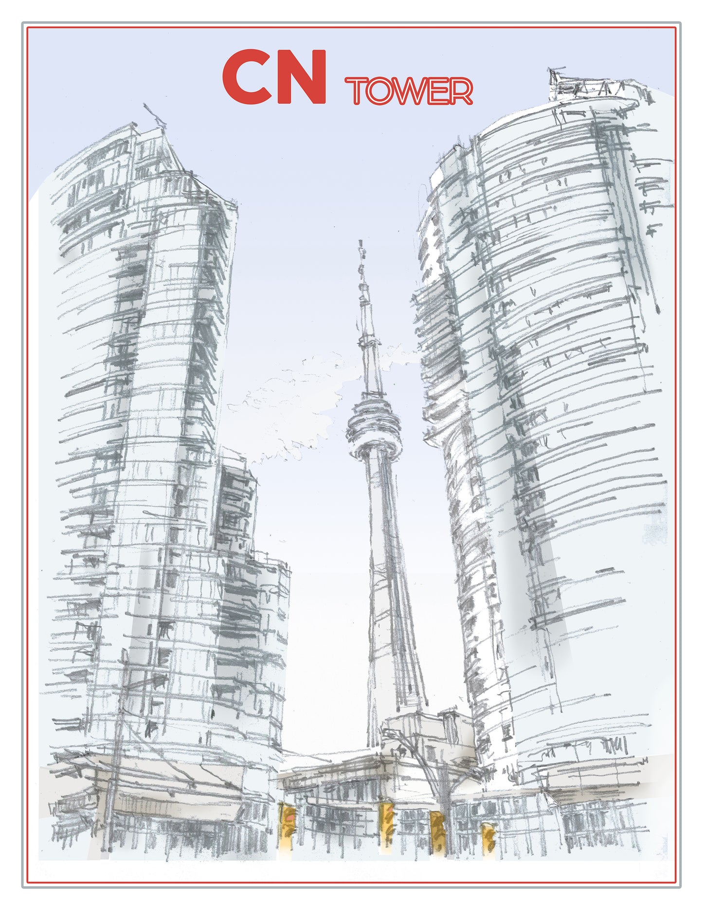 Toronto Travel Print. CN Tower.