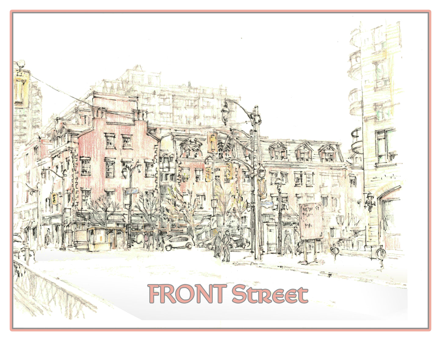 Toronto Travel Print. Front Street.