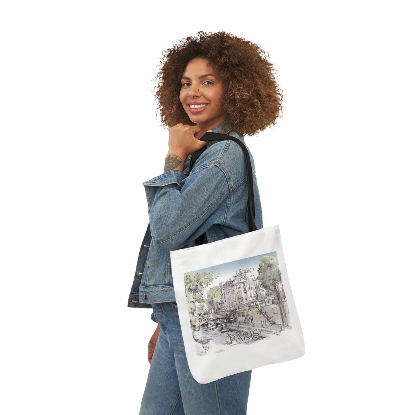 Paris-inspired Tote Bag with 4-Color Straps
