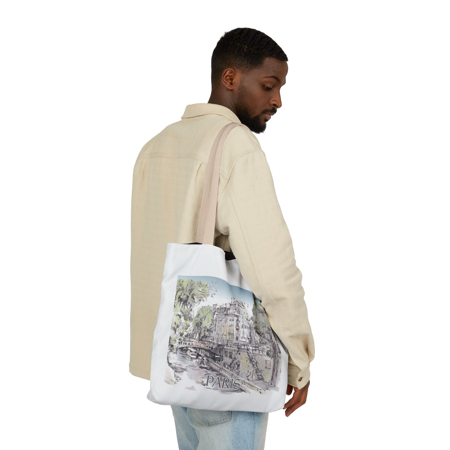 Paris-inspired Tote Bag with 4-Color Straps