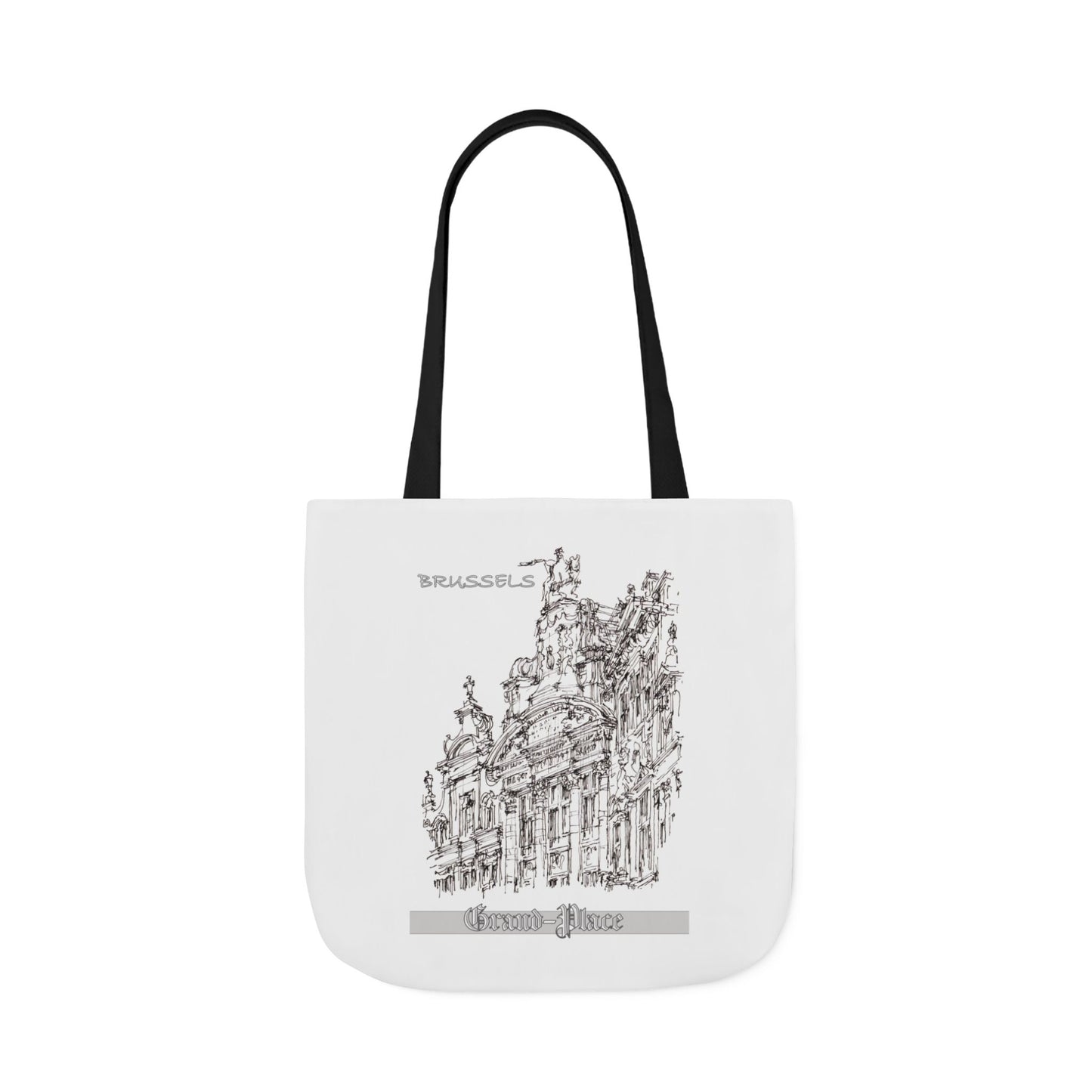 Brussel's Grand-Place-inspired Tote Bag with 4-Color Straps