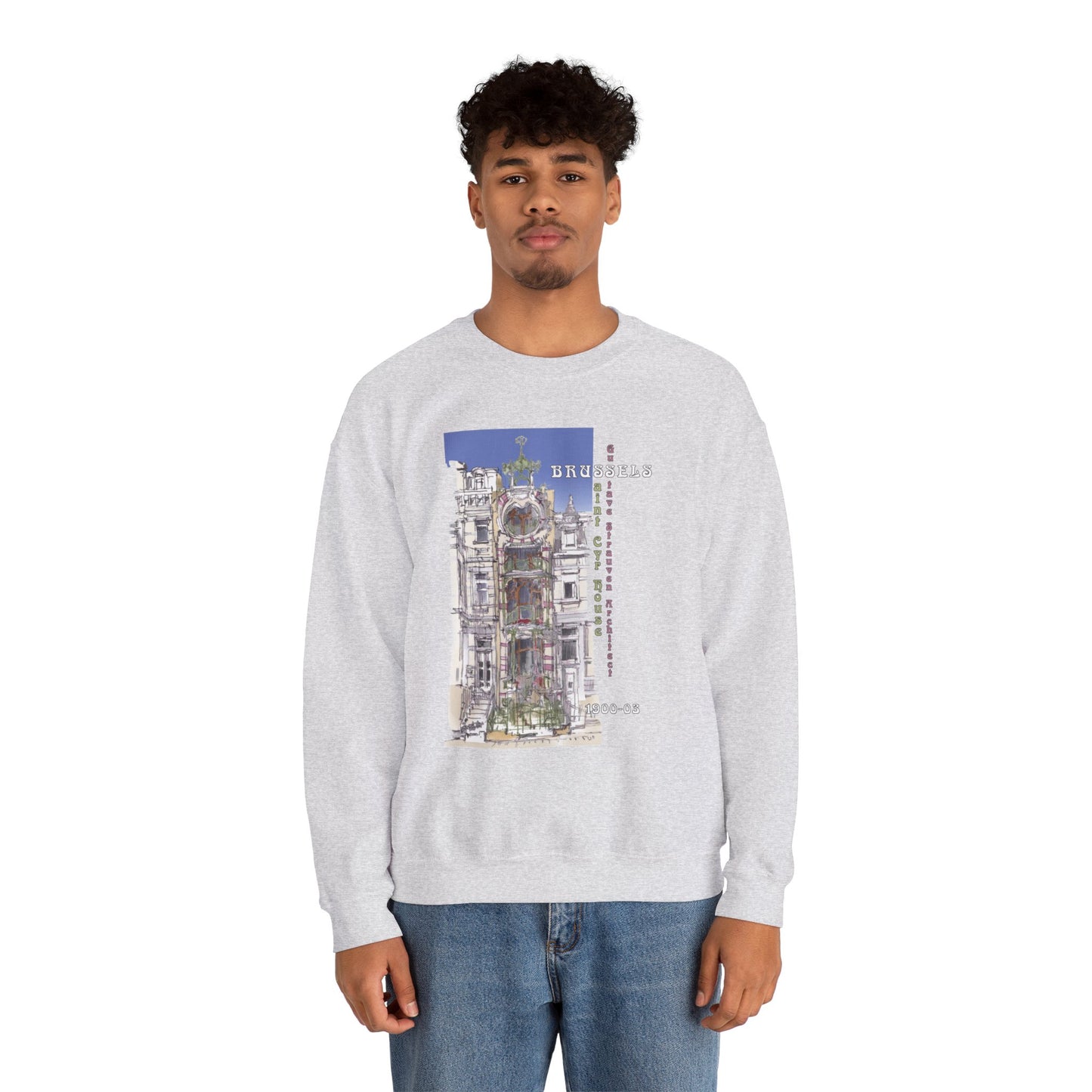 Brussel's Art-Nouveau-Inspired Unisex Crewneck Sweatshirt