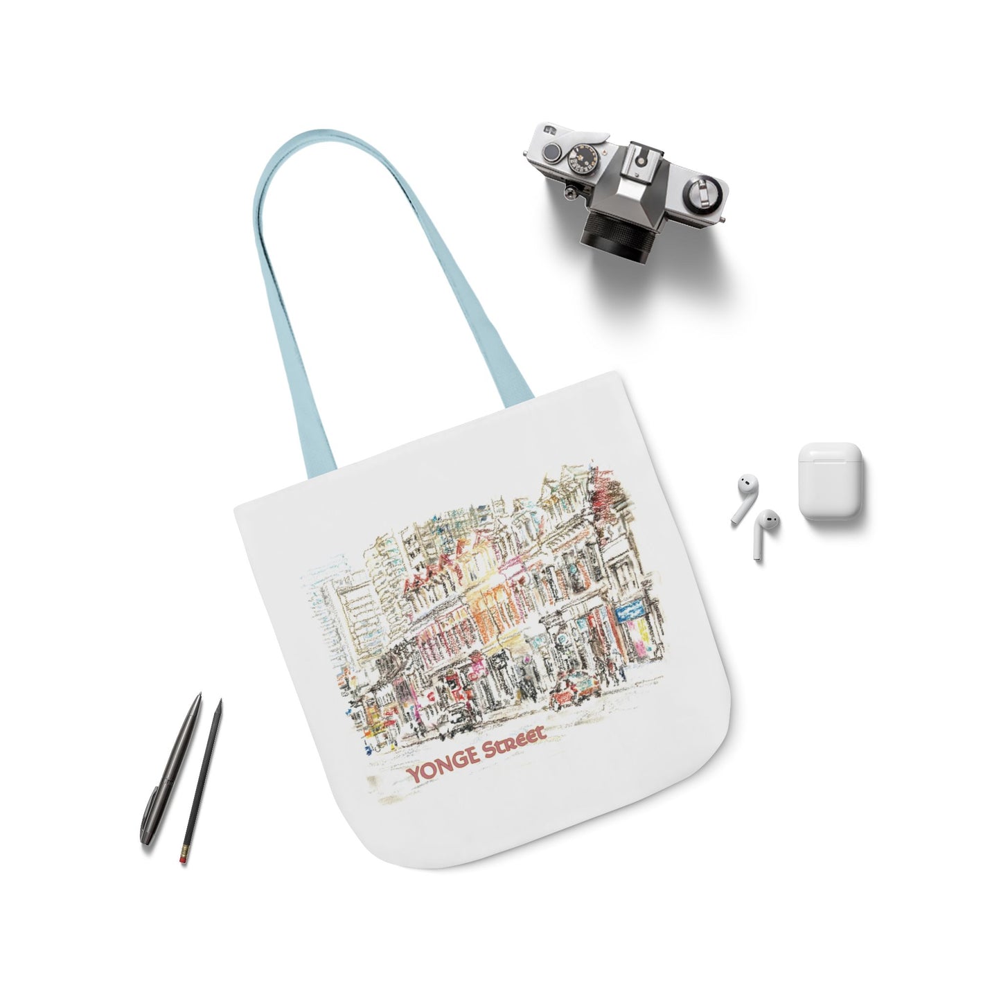 Yonge Street-inspired Tote Bag with 5-Color Straps