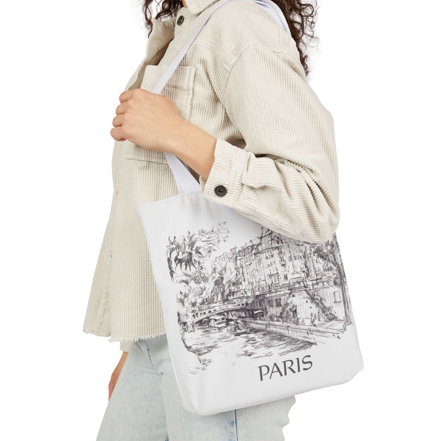 Paris-inspired Tote Bag with 5-Color Straps