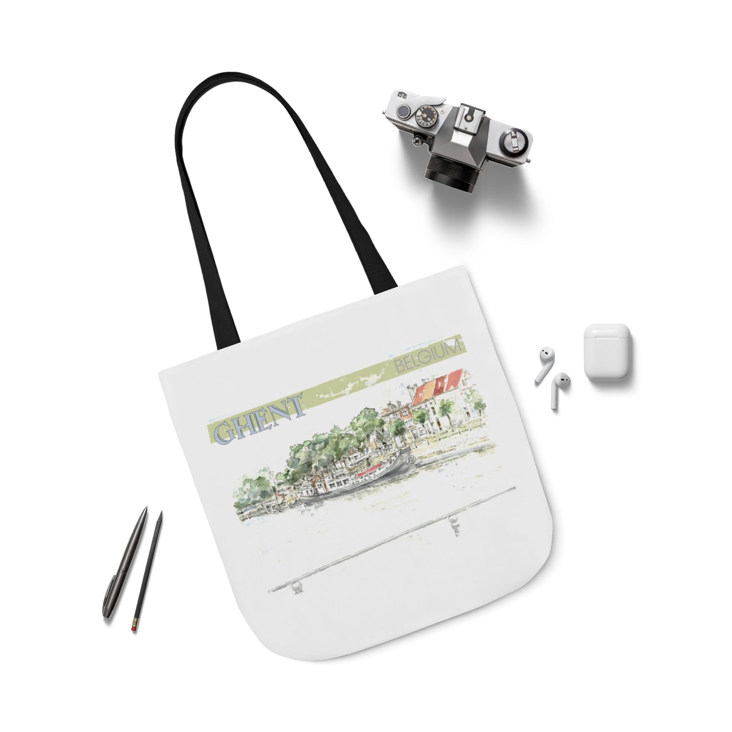 Ghent-inspired Tote Bag with 4-Color Straps