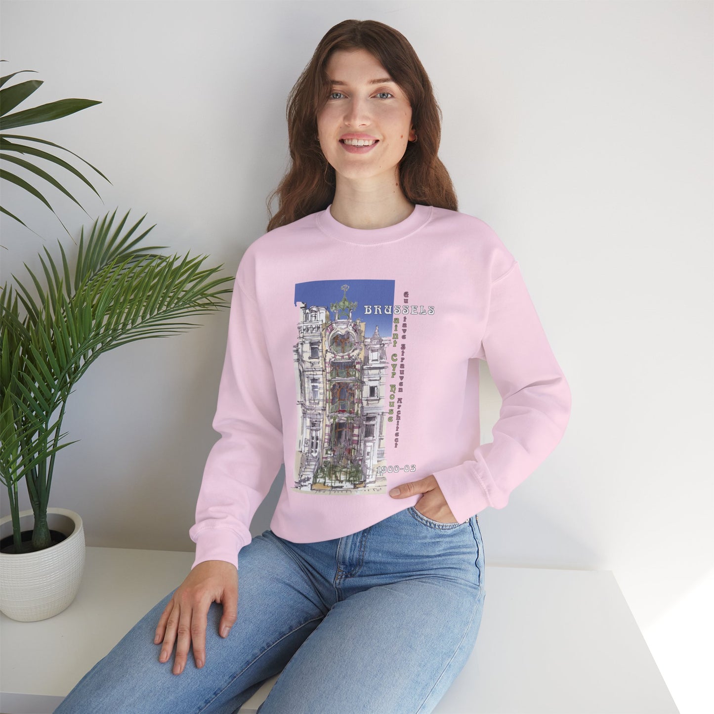 Brussel's Art-Nouveau-Inspired Unisex Crewneck Sweatshirt