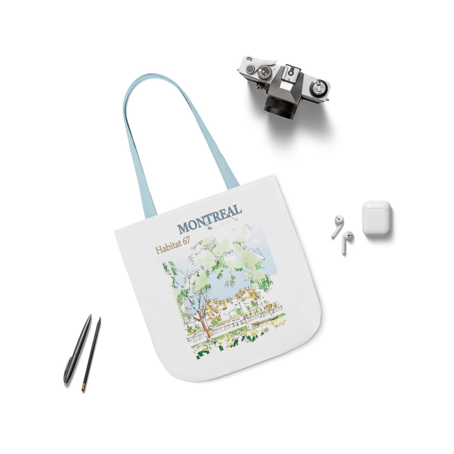 Montreal-inspired Tote Bag with 4-Color Straps
