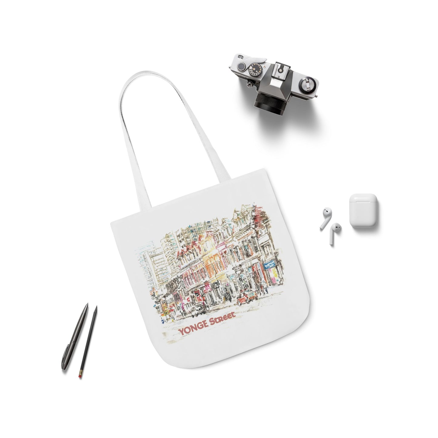 Yonge Street-inspired Tote Bag with 5-Color Straps