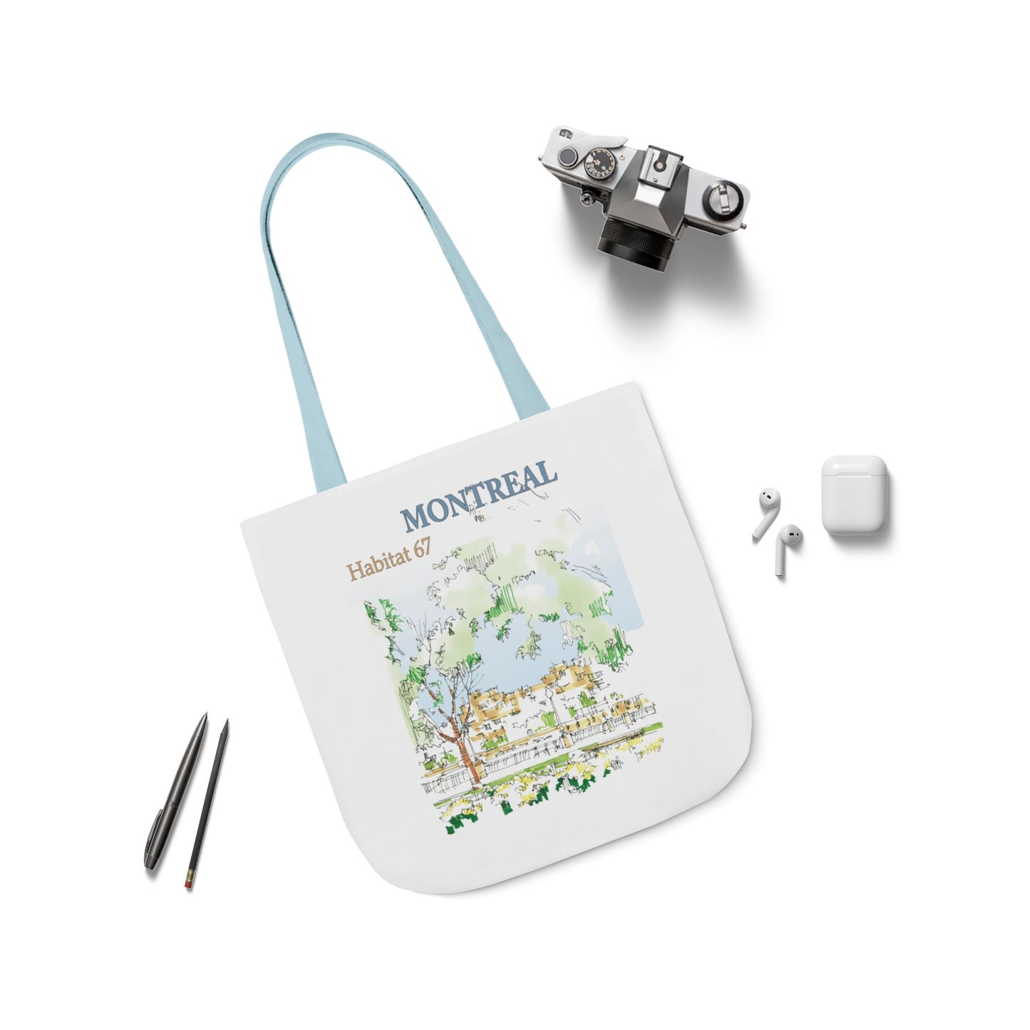 Montreal-inspired Tote Bag with 4-Color Straps