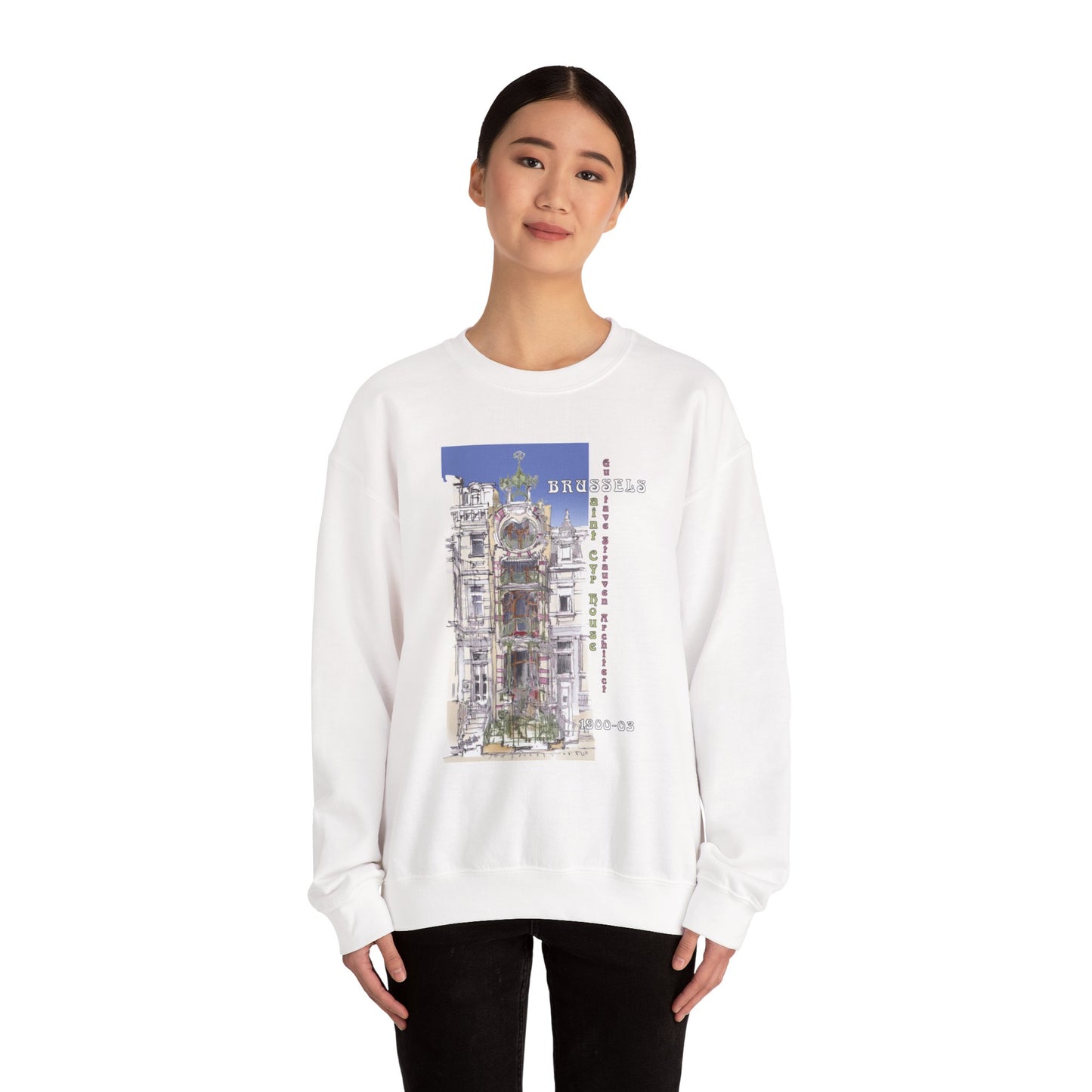 Brussel's Art-Nouveau-Inspired Unisex Crewneck Sweatshirt
