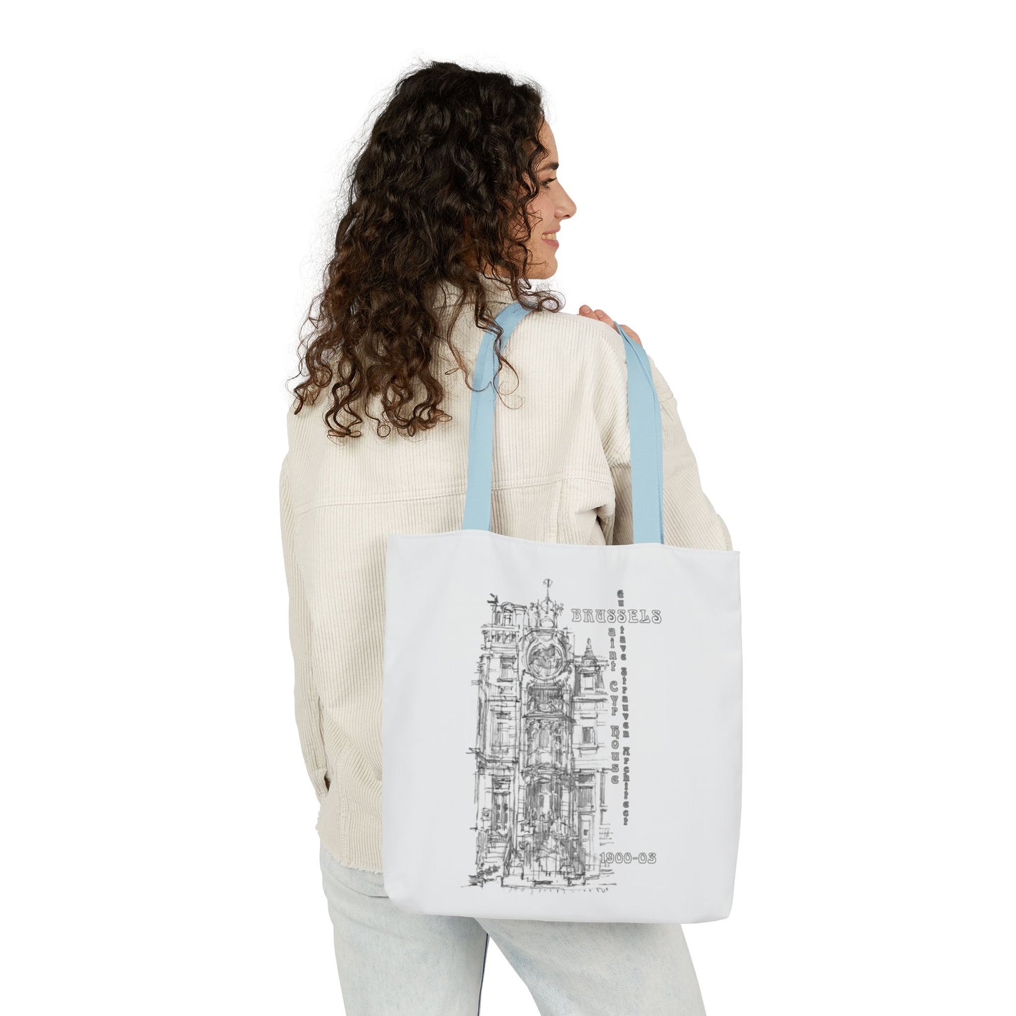 Brussel's Art-Nouveau-inspired Tote Bag with 5-Color Straps