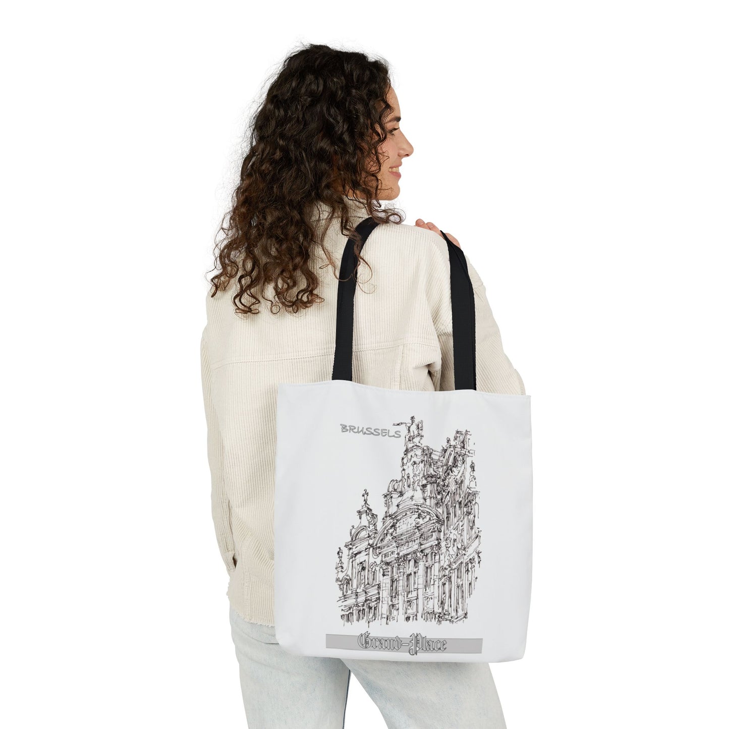 Brussel's Grand-Place-inspired Tote Bag with 4-Color Straps