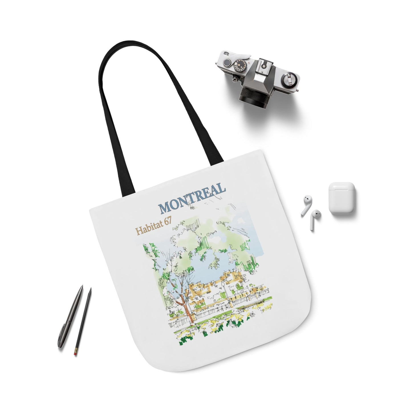Montreal-inspired Tote Bag with 4-Color Straps