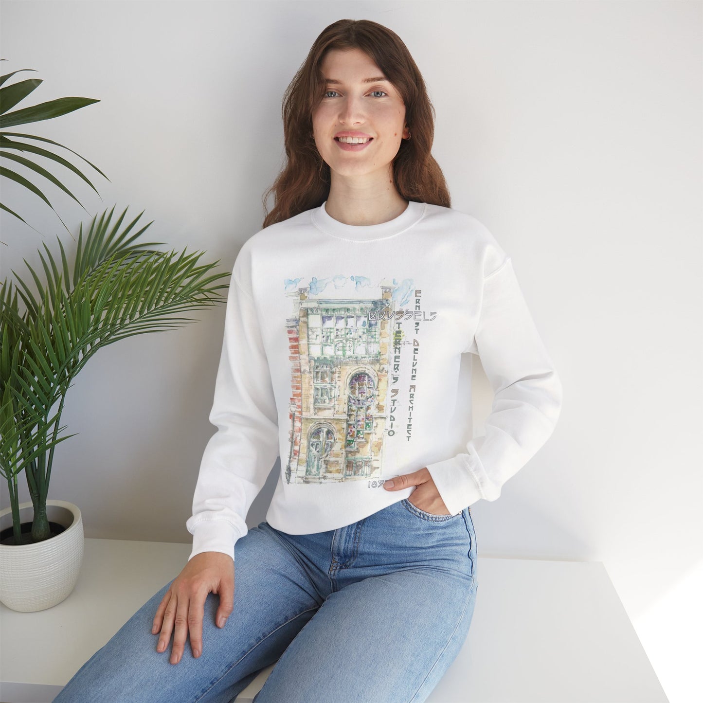 Brussel's Art-Nouveau-Inspired Unisex Crewneck Sweatshirt