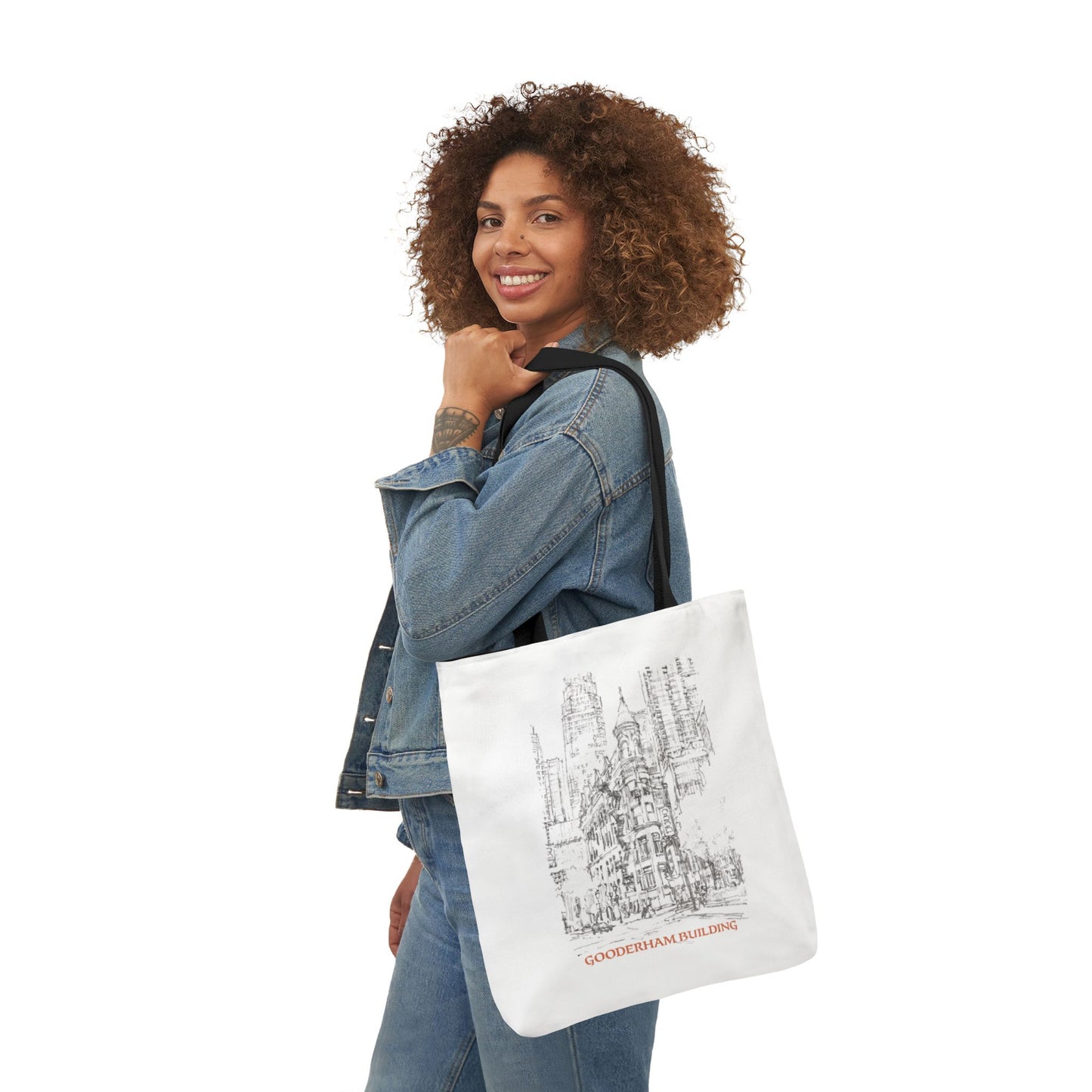 Toronto Gooderham building-inspired Tote Bag with 4-Color Straps