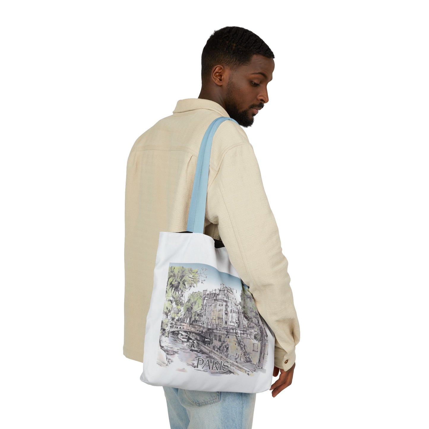 Paris-inspired Tote Bag with 4-Color Straps