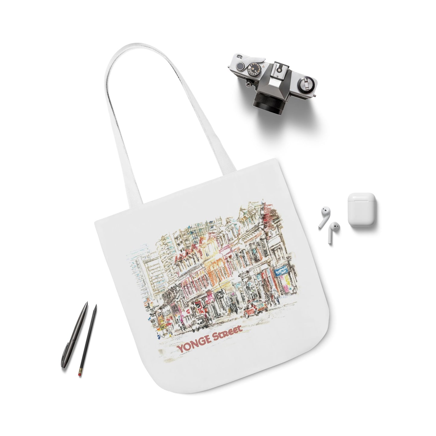 Yonge Street-inspired Tote Bag with 5-Color Straps