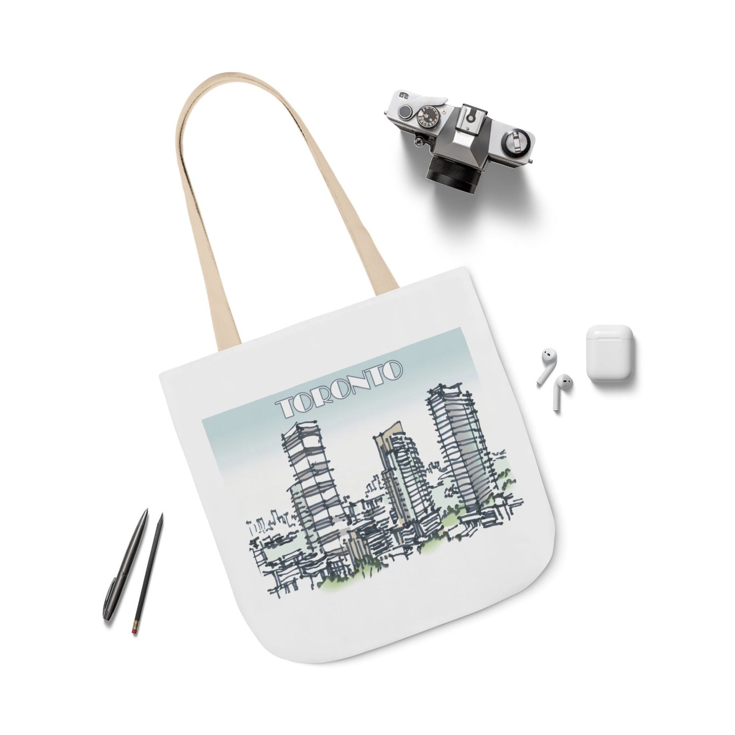 Toronto-inspired Tote Bag with 4-Color Straps