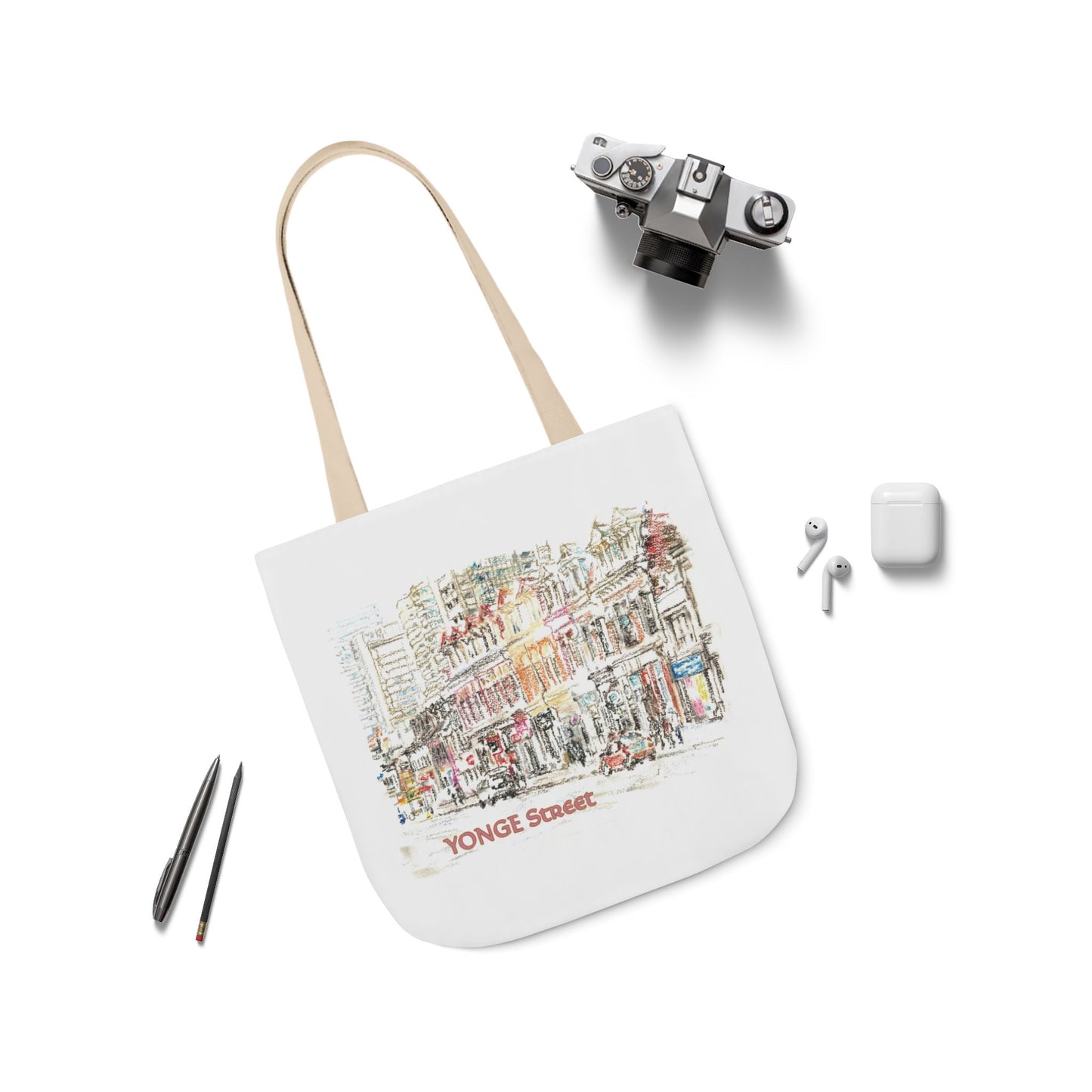 Yonge Street-inspired Tote Bag with 5-Color Straps