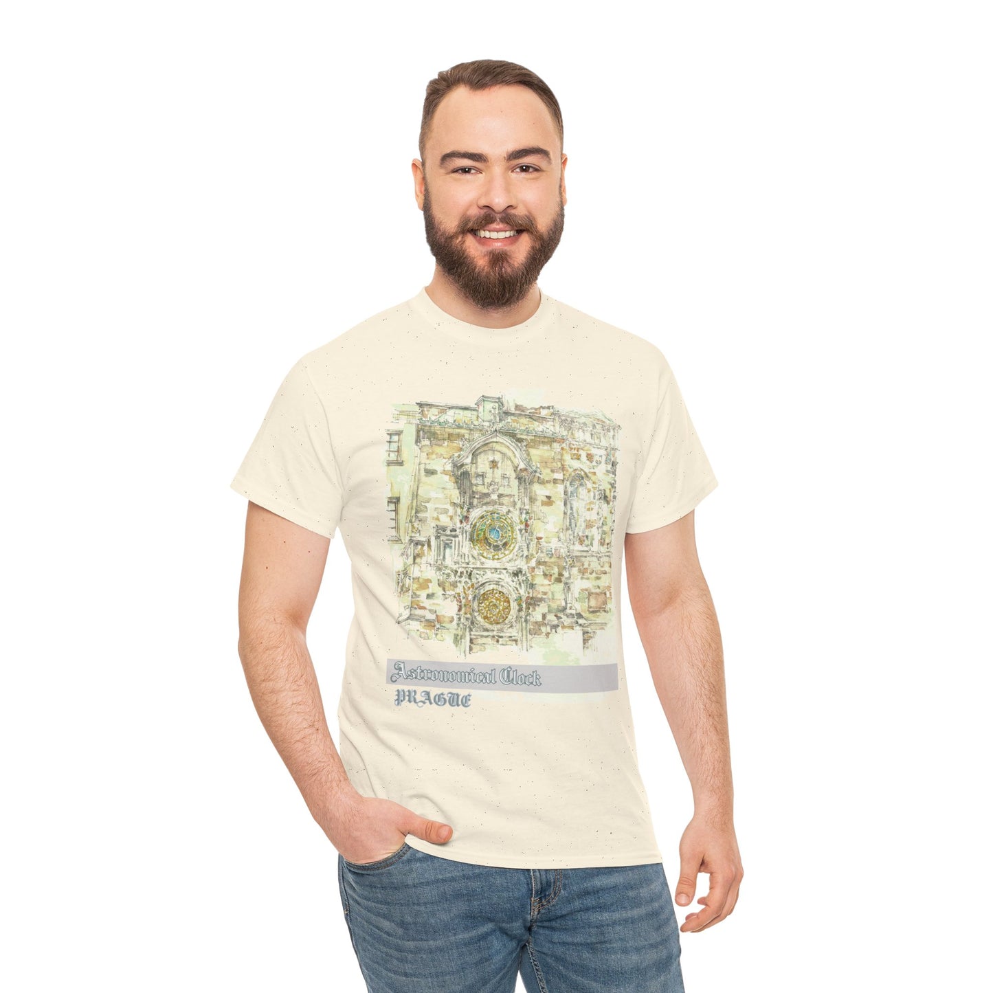 Prague Astronomical Clock-Inspired Unisex Crewneck T-shirt