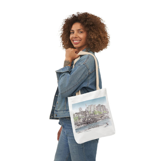 Paris-inspired Tote Bag with 4-Color Straps