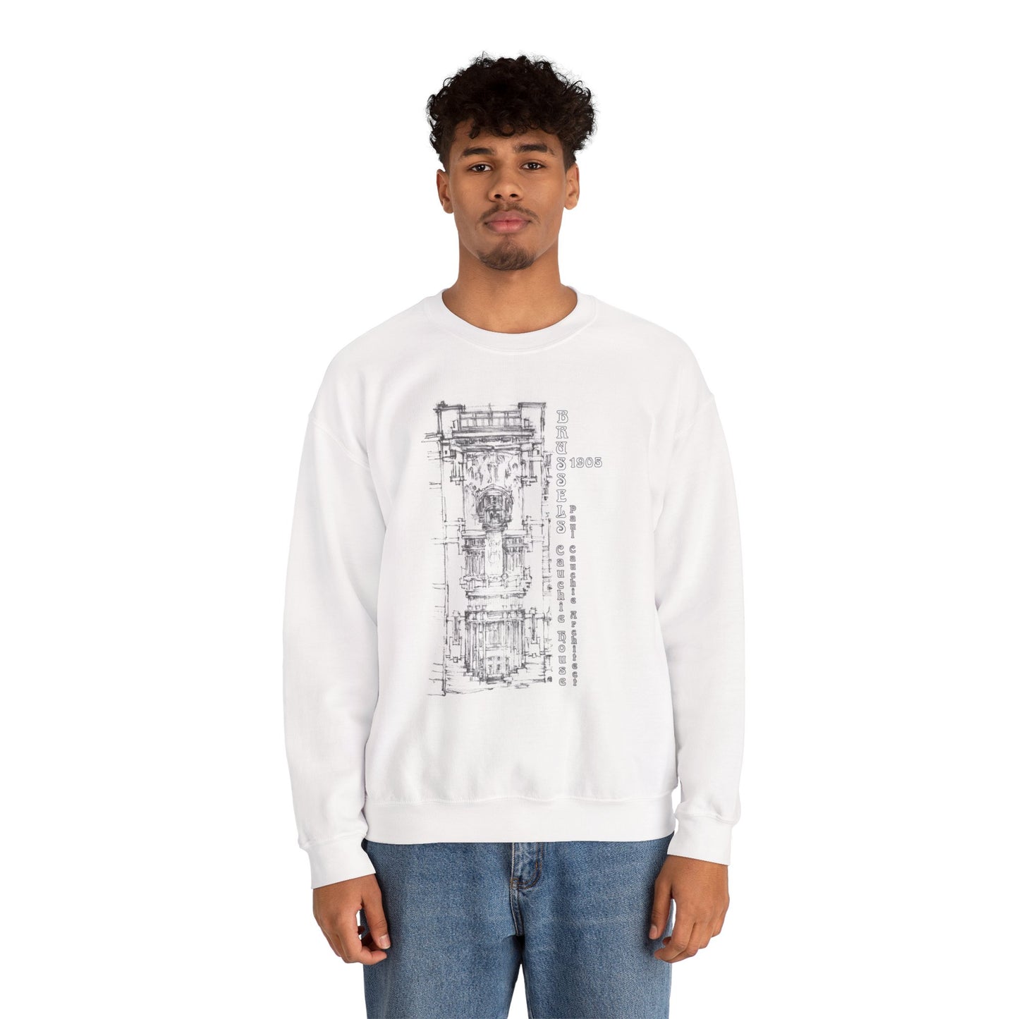 Brussel's Art-Nouveau-Inspired Unisex Crewneck Sweatshirt