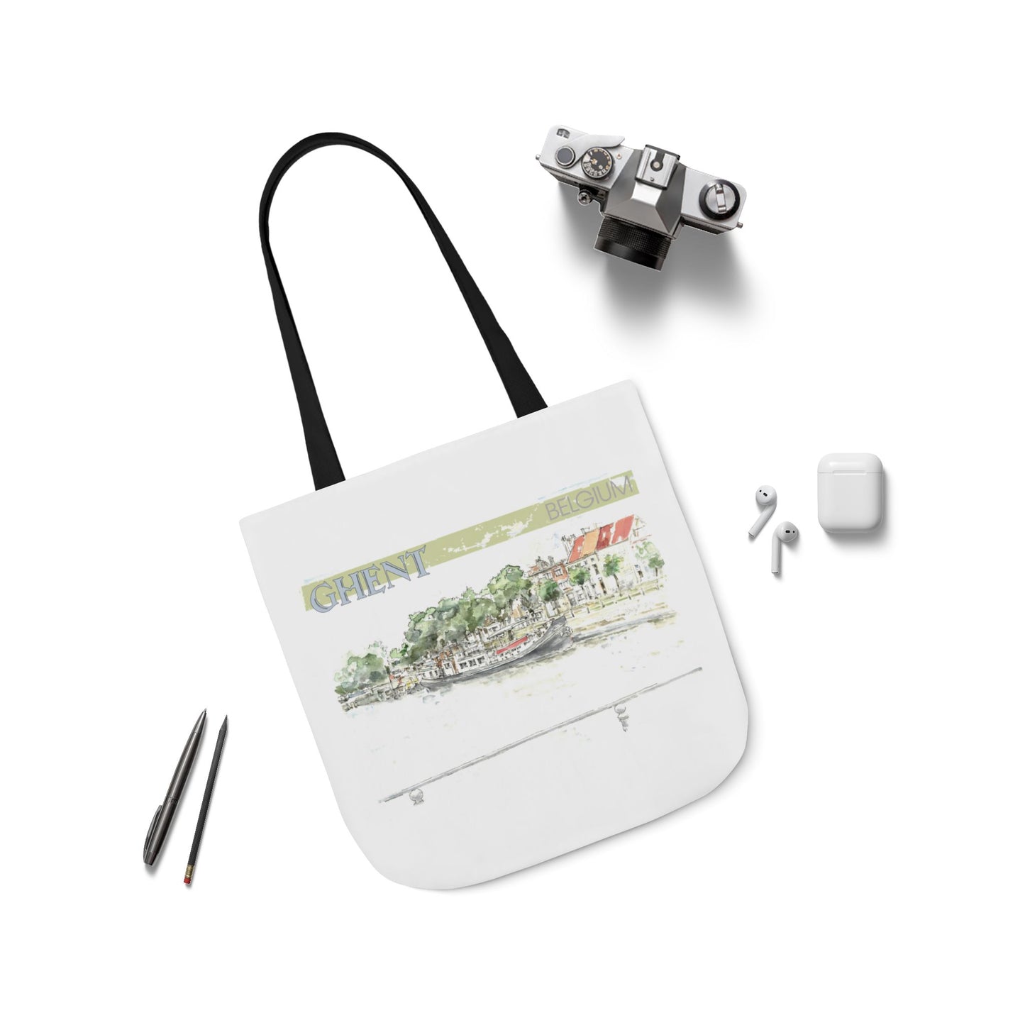 Ghent-inspired Tote Bag with 4-Color Straps