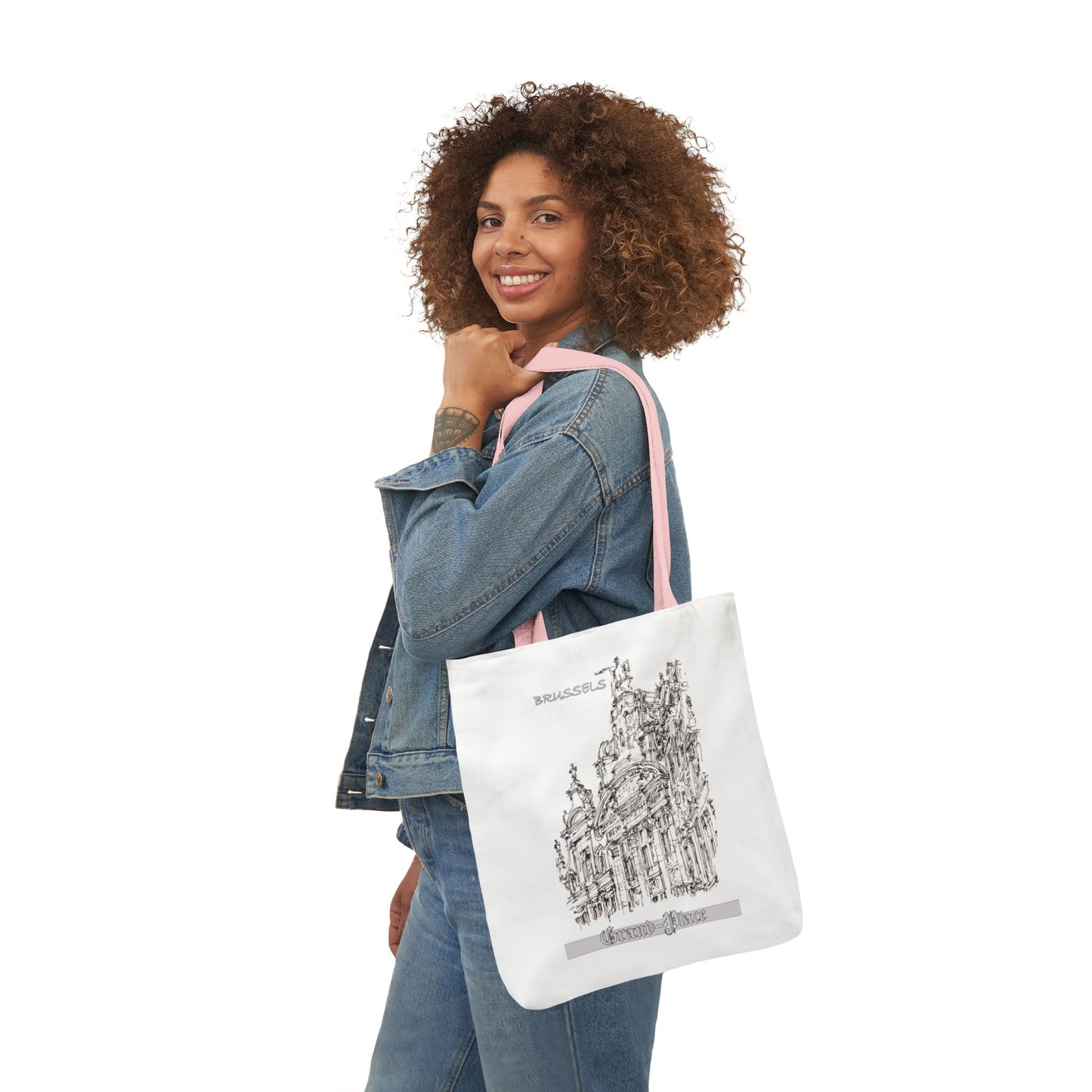 Brussel's Grand-Place-inspired Tote Bag with 4-Color Straps