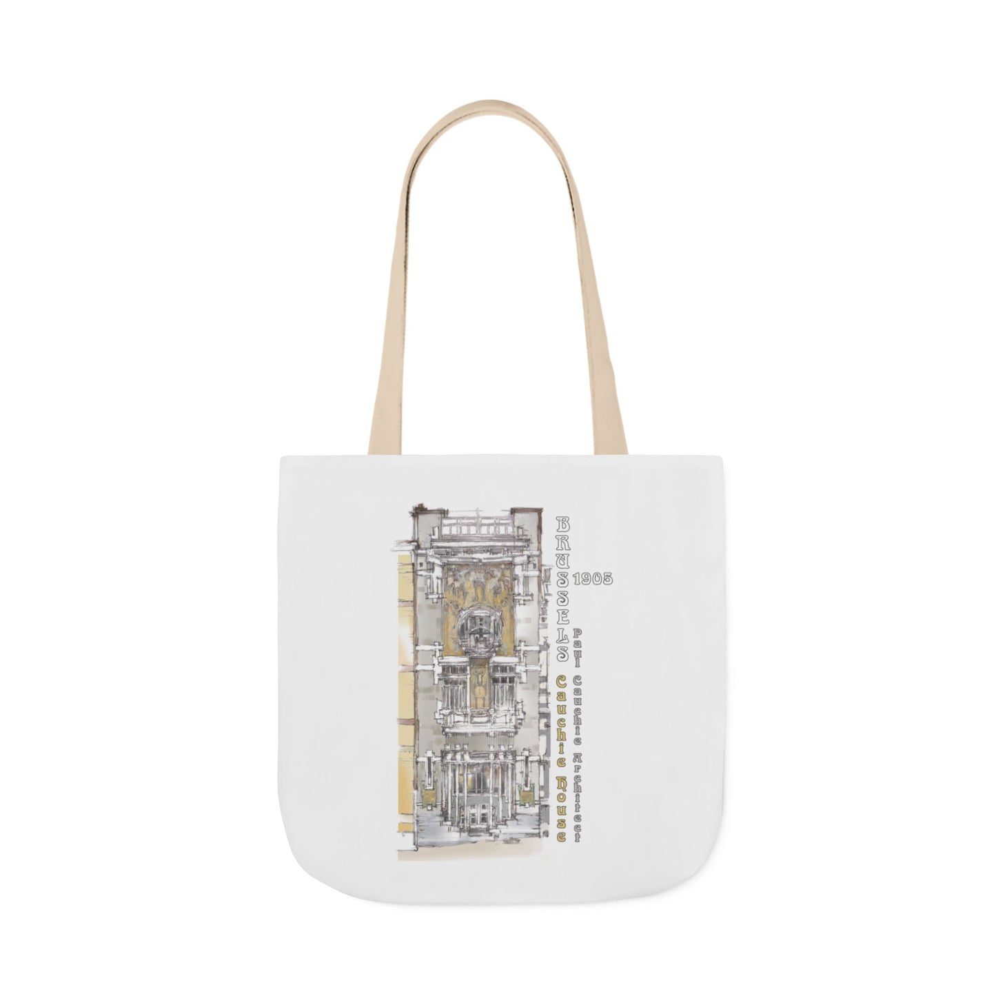 Brussel's Art-Nouveau-inspired Tote Bag with 3-Color Straps