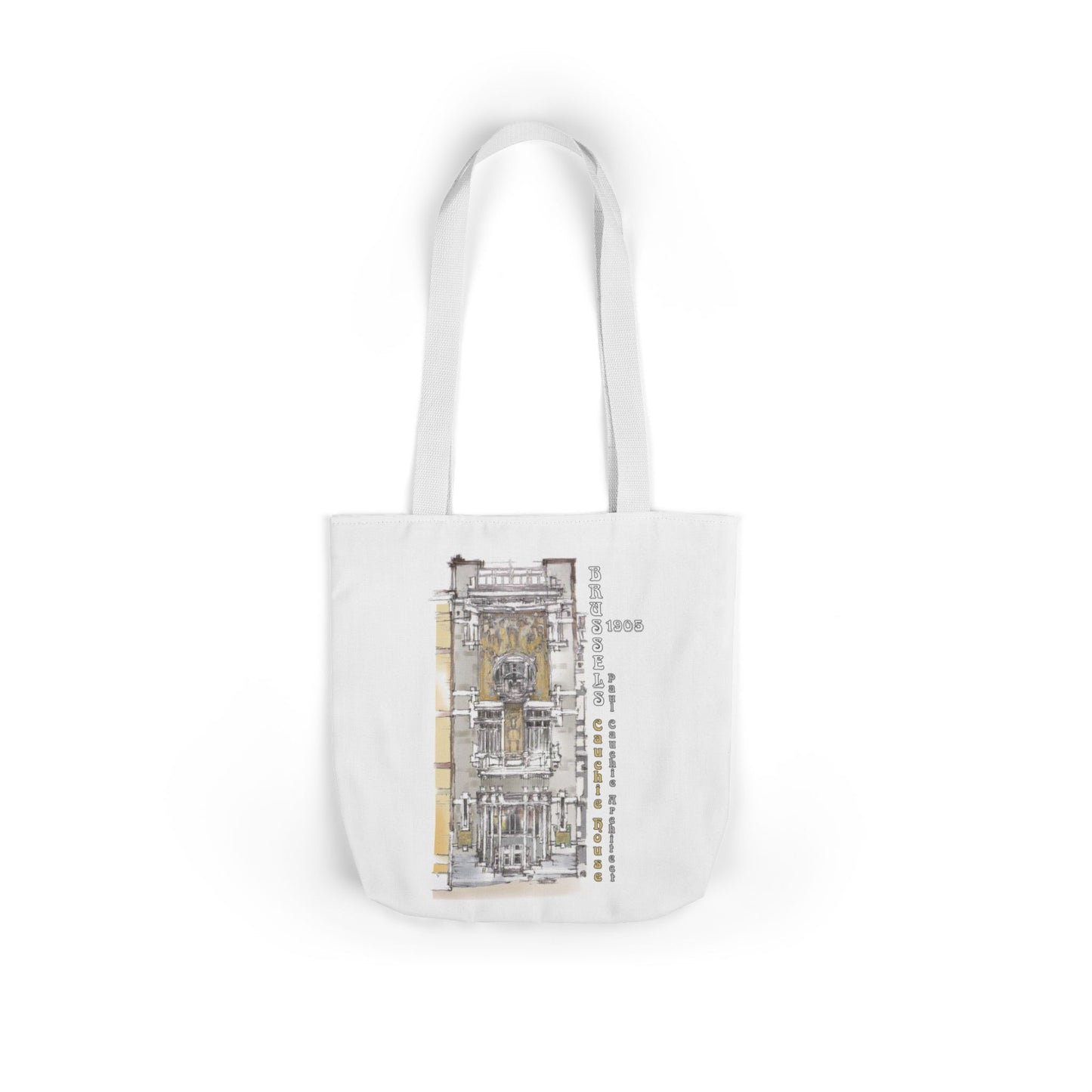 Brussel's Art-Nouveau-inspired Tote Bag with 3-Color Straps