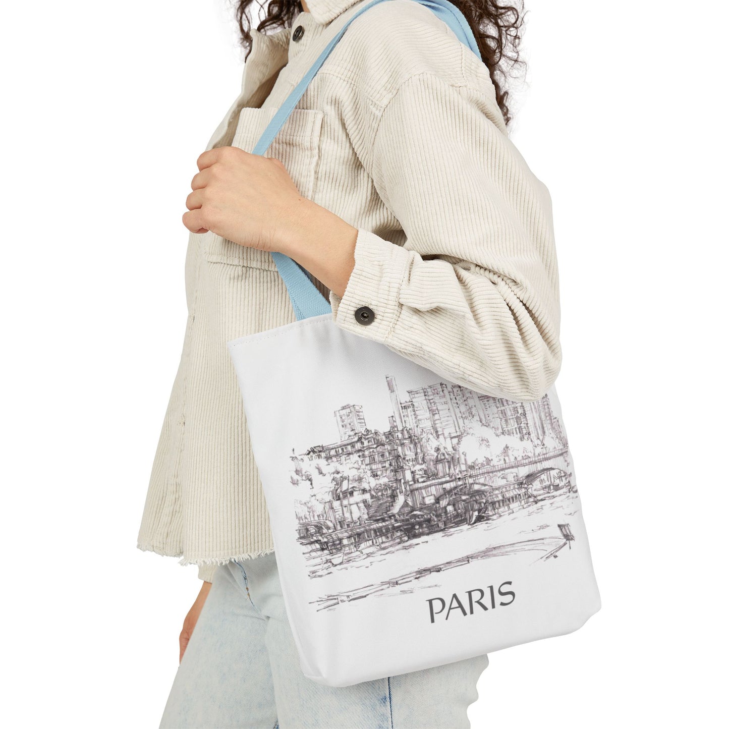 Paris-inspired Tote Bag with 5-Color Straps