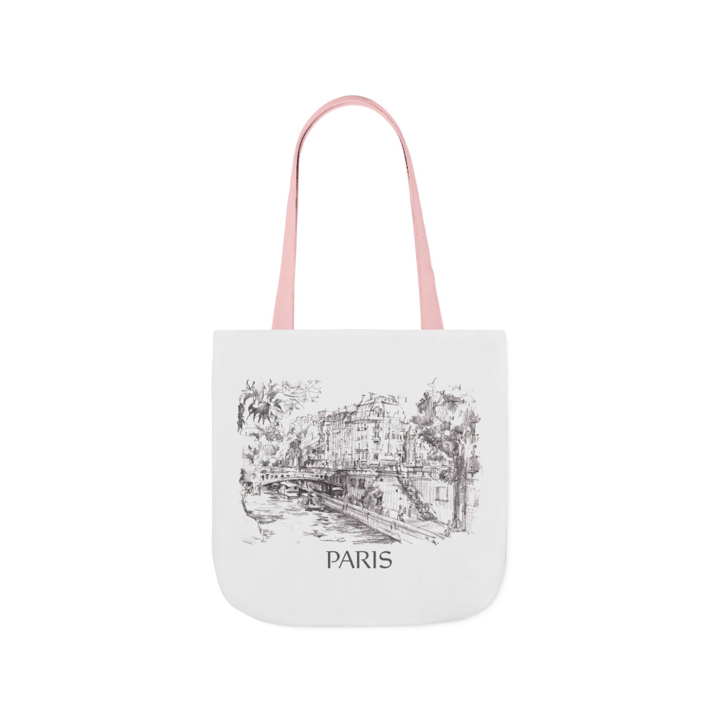 Paris-inspired Tote Bag with 5-Color Straps