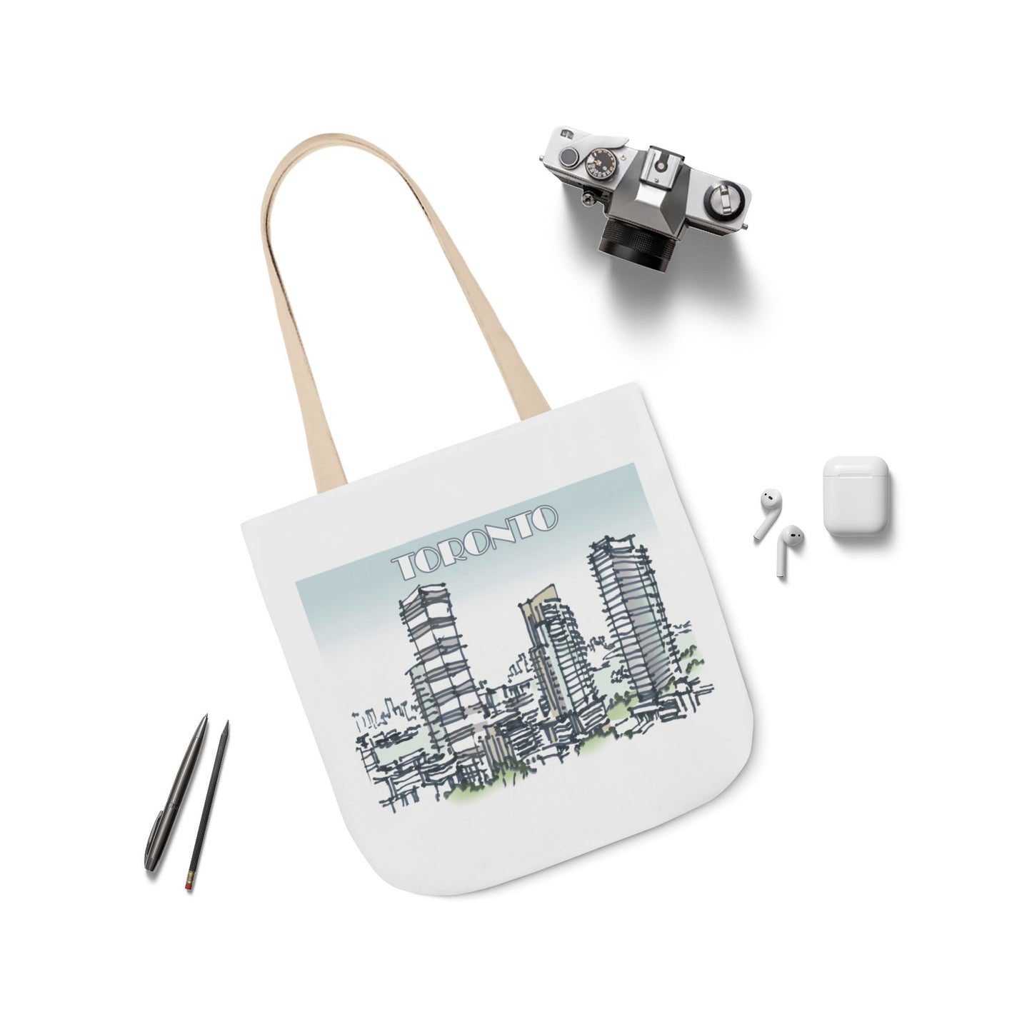 Toronto-inspired Tote Bag with 4-Color Straps