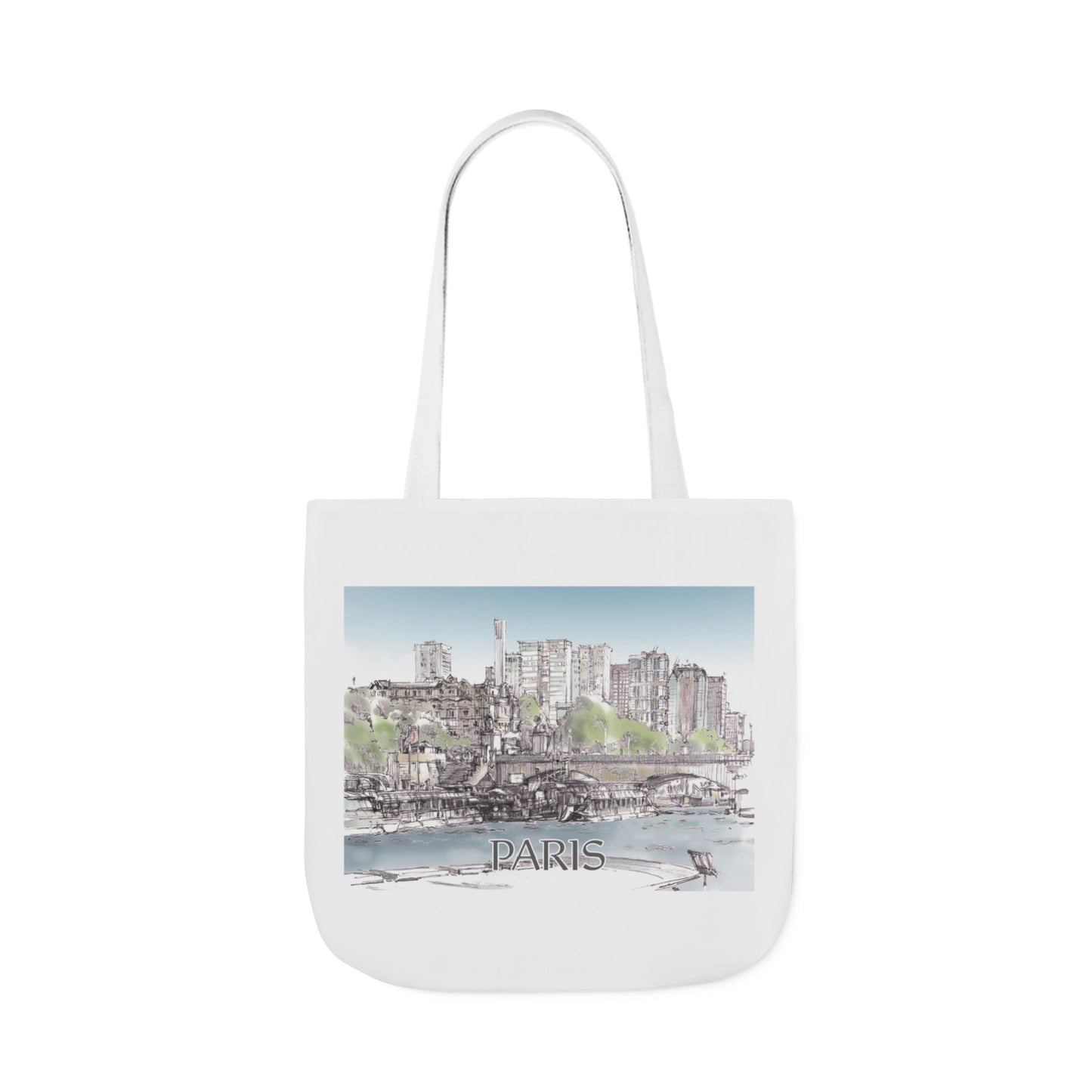 Paris-inspired Tote Bag with 4-Color Straps