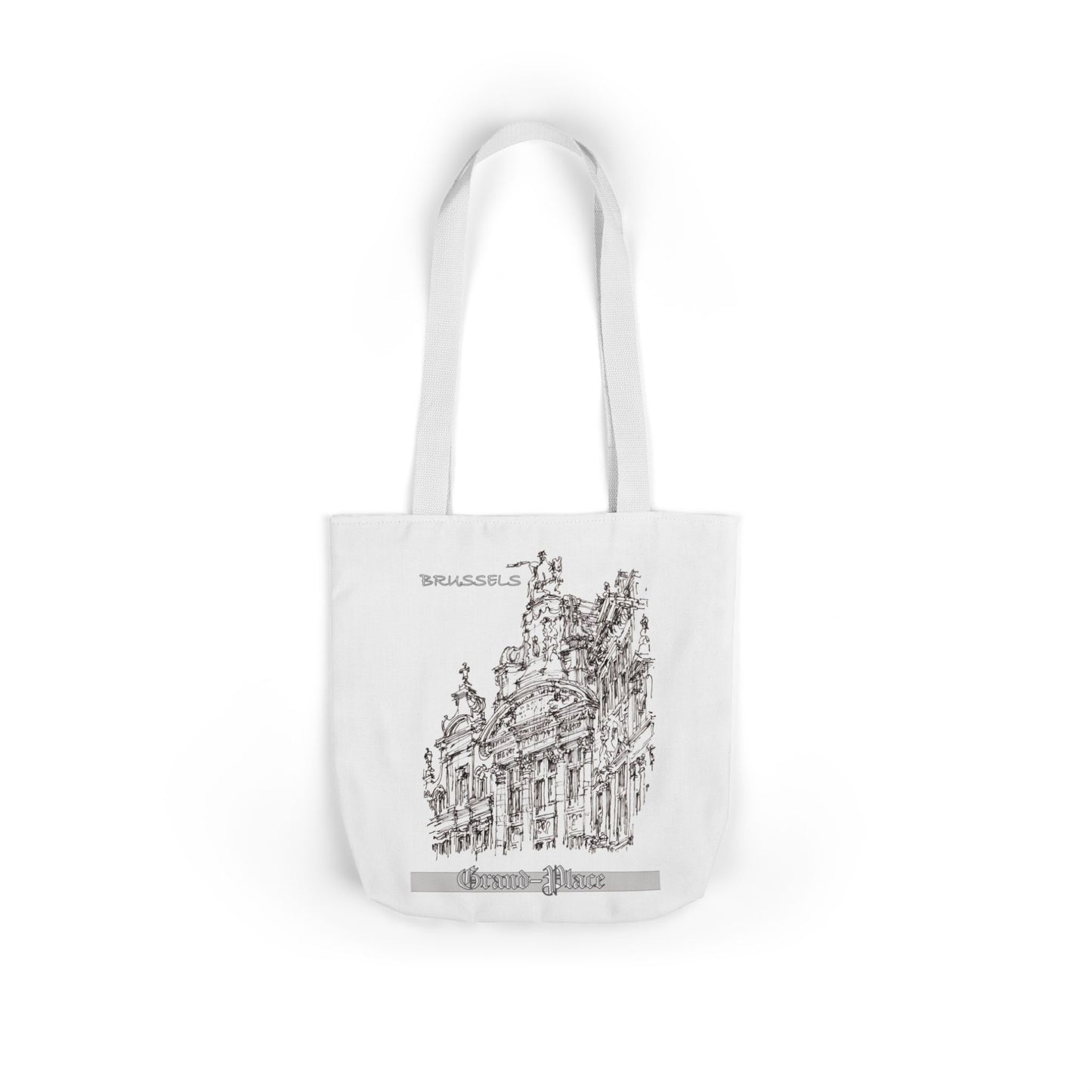 Brussel's Grand-Place-inspired Tote Bag with 4-Color Straps