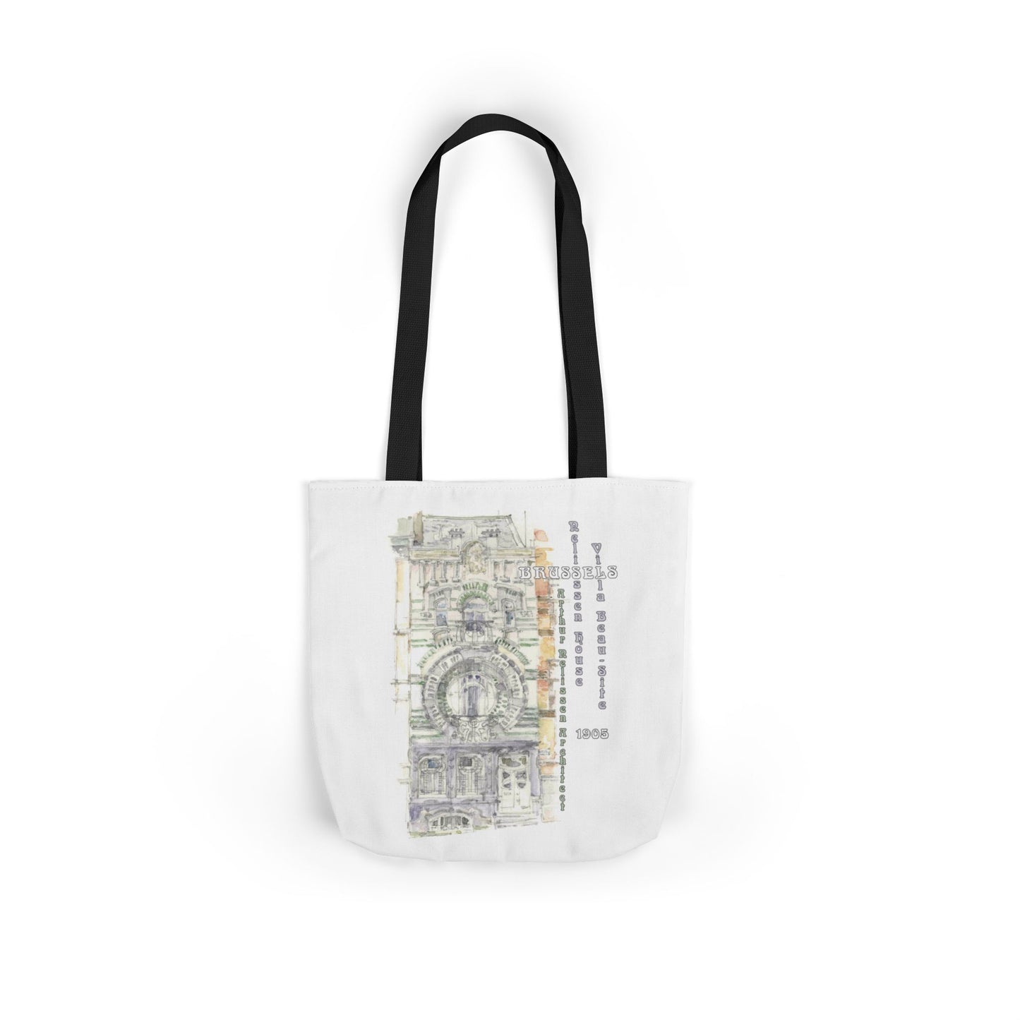 Brussel's Art-Nouveau-inspired Tote Bag with 3-Color Straps
