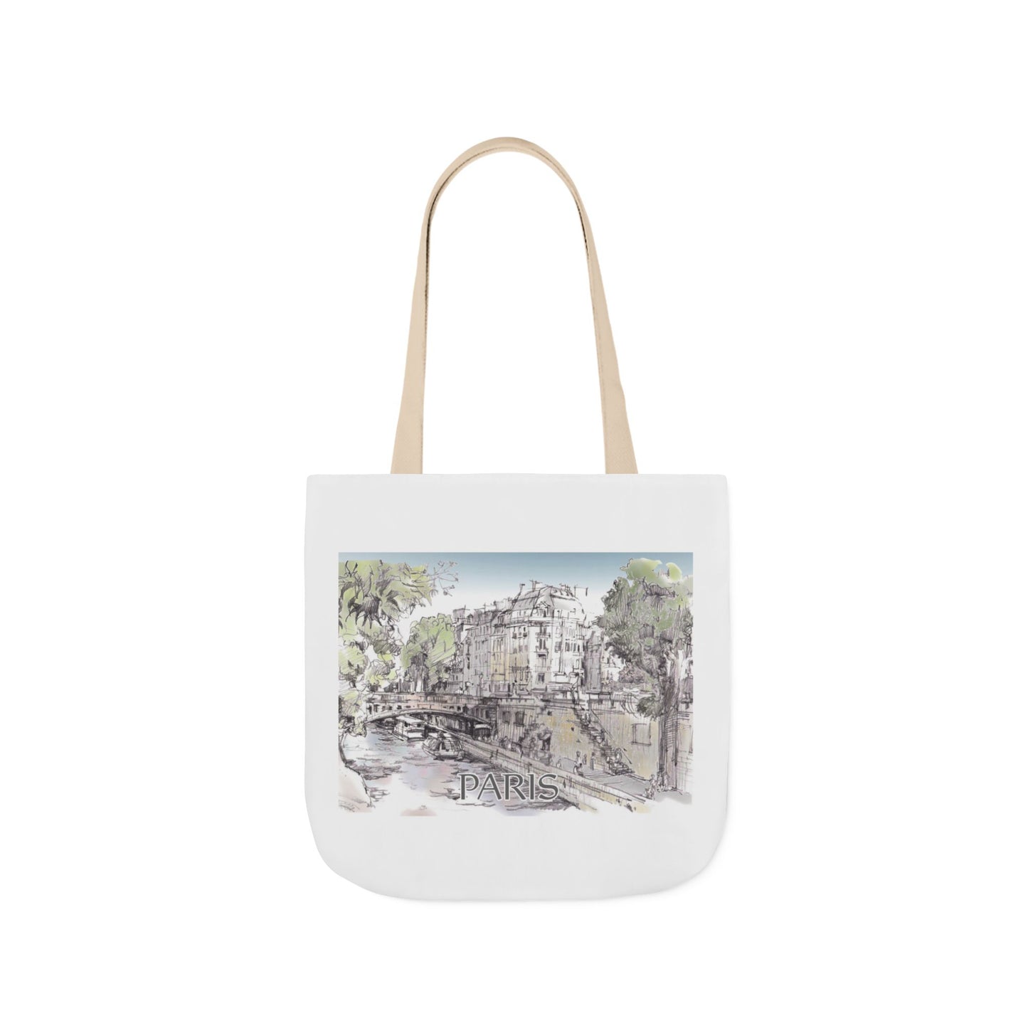 Paris-inspired Tote Bag with 4-Color Straps