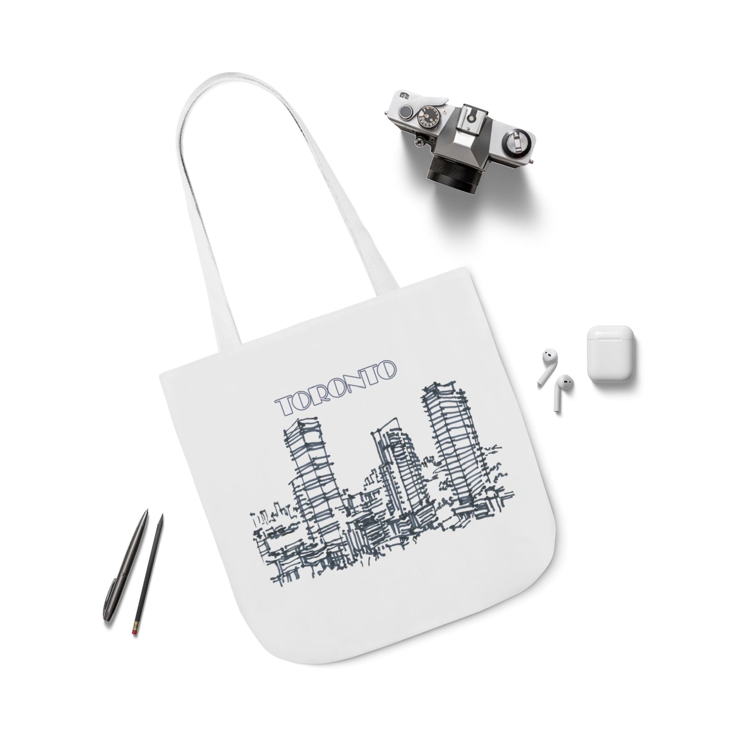 Toronto-inspired Tote Bag with 3-Color Straps
